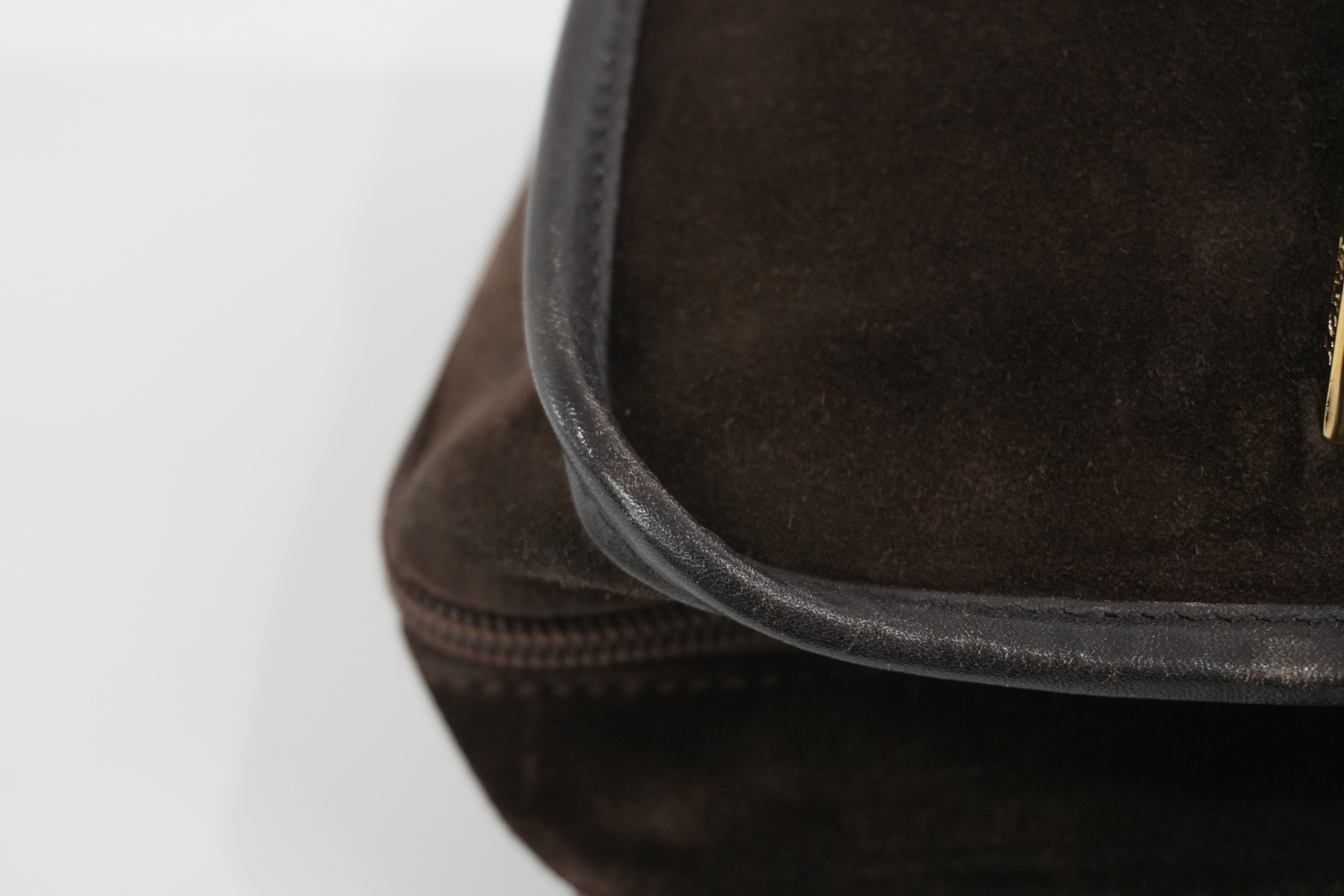 Pre-owned Loewe Suede Leather Anagram Amazona Handbag Brown