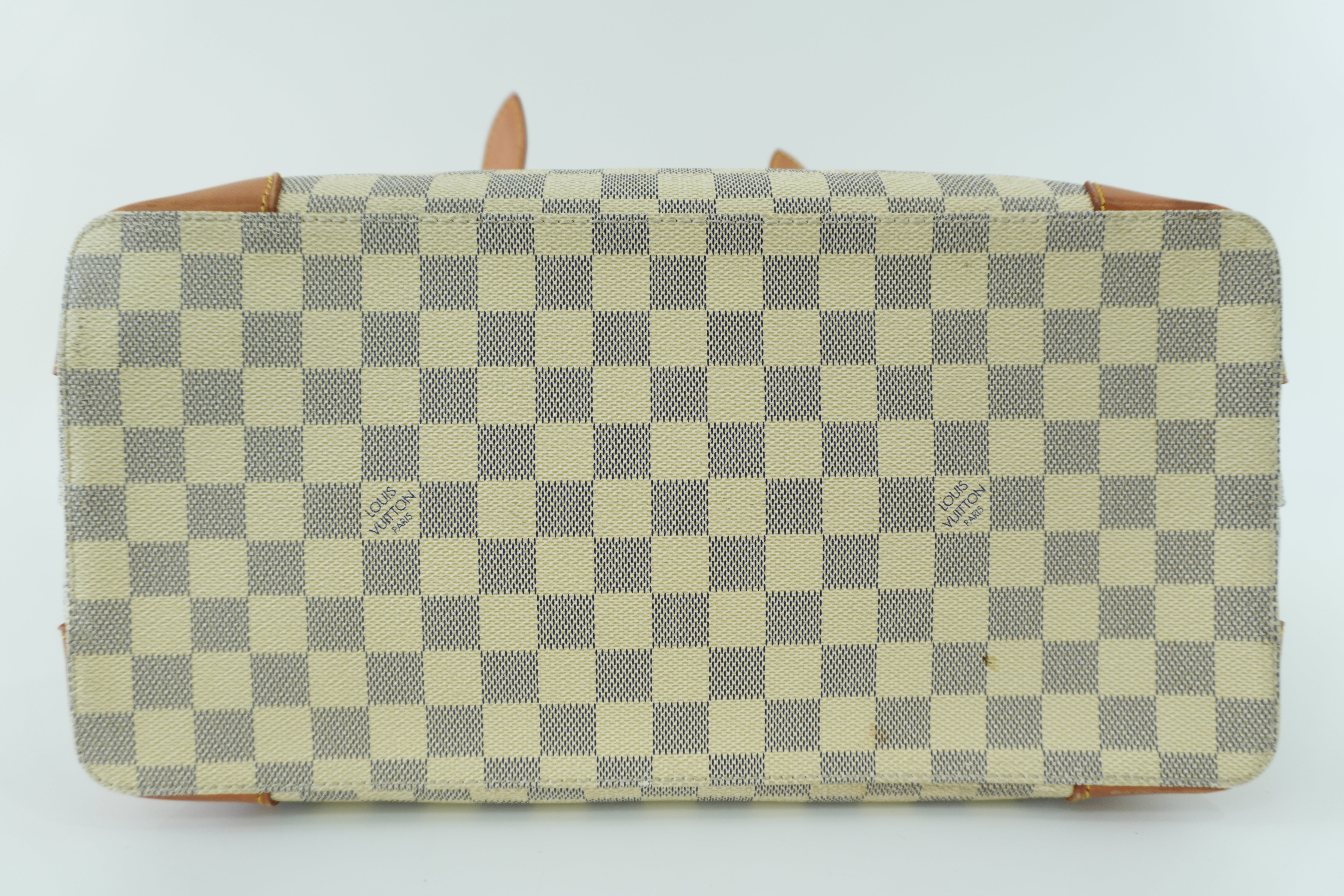 Louis Vuitton Damier Azur Hampstead MM Shoulder Tote Bag Used