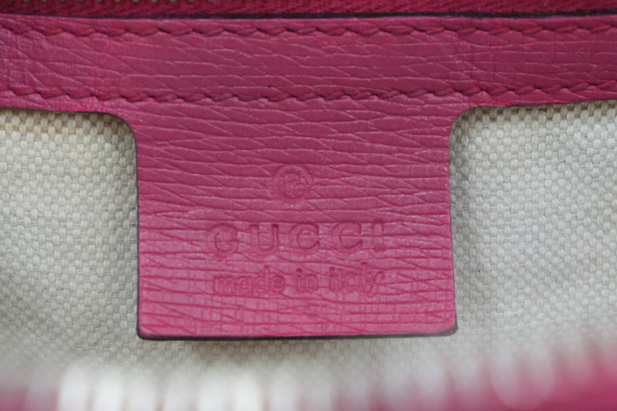 Pre-Owned Gucci Leather Two-Way Dome Satchel Shoulder Bag Pink