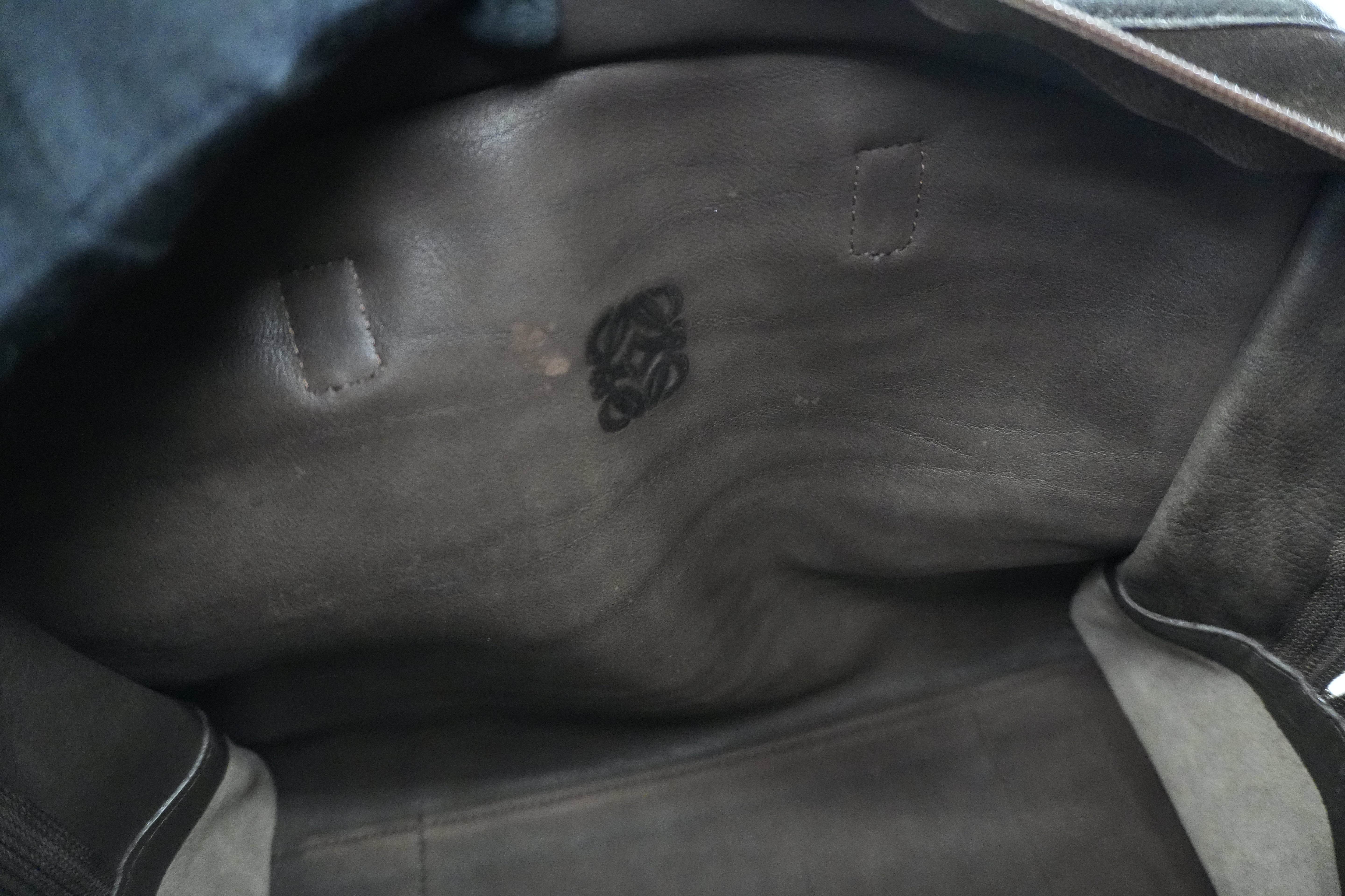 Pre-owned Loewe Suede Leather Anagram Amazona Handbag Brown