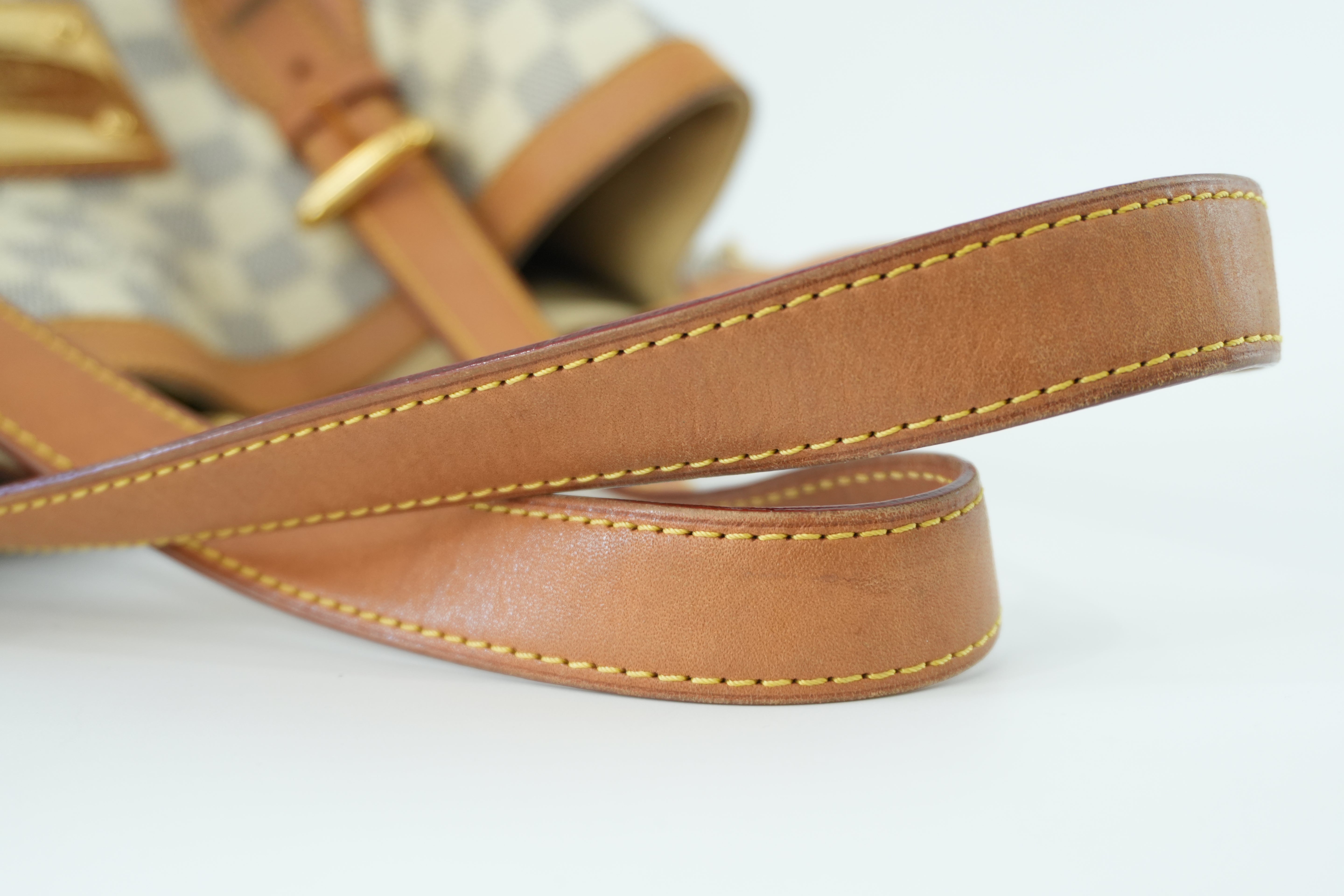 Louis Vuitton Damier Azur Hampstead MM Shoulder Tote Bag Used