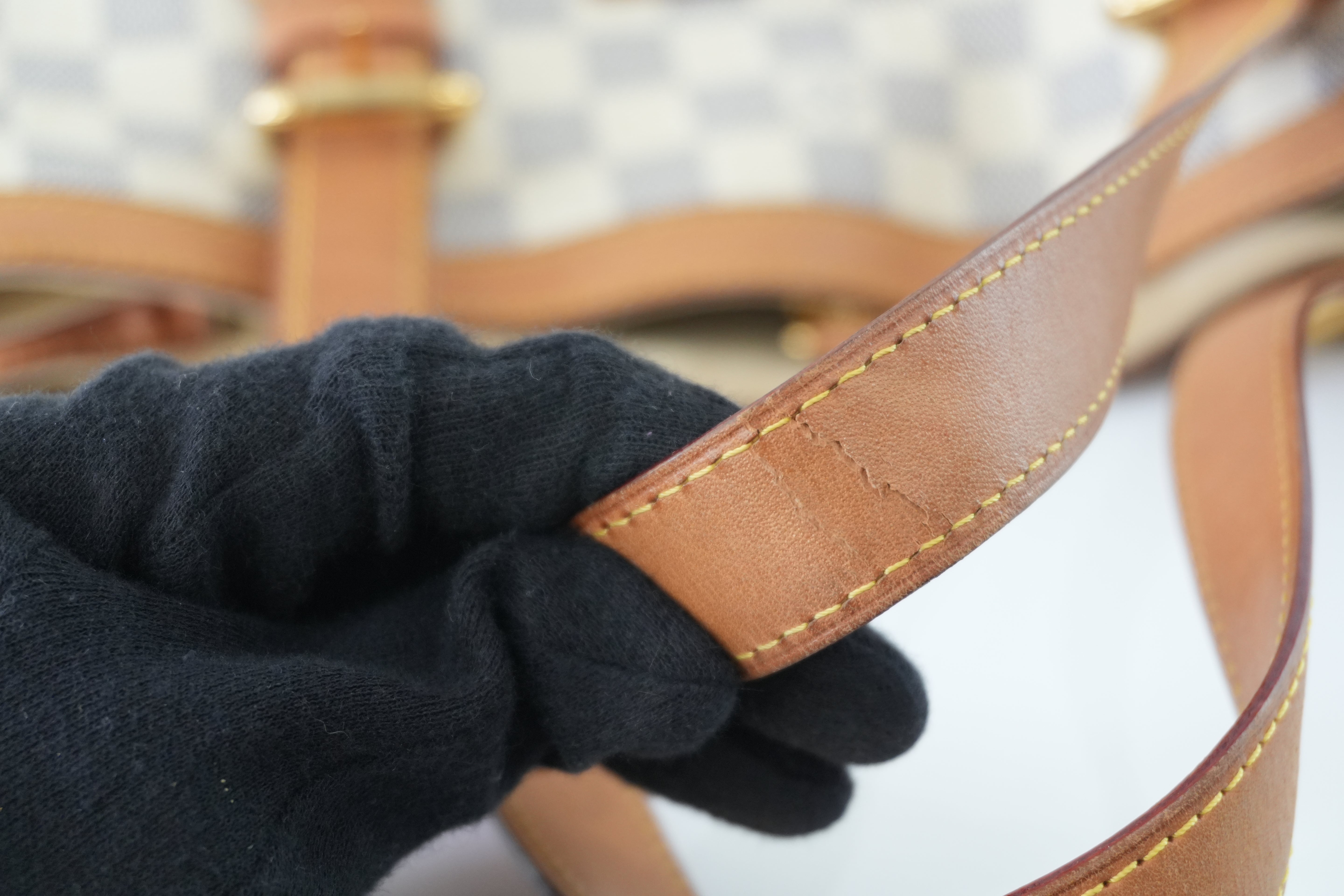 Louis Vuitton Damier Azur Hampstead MM Shoulder Tote Bag Used