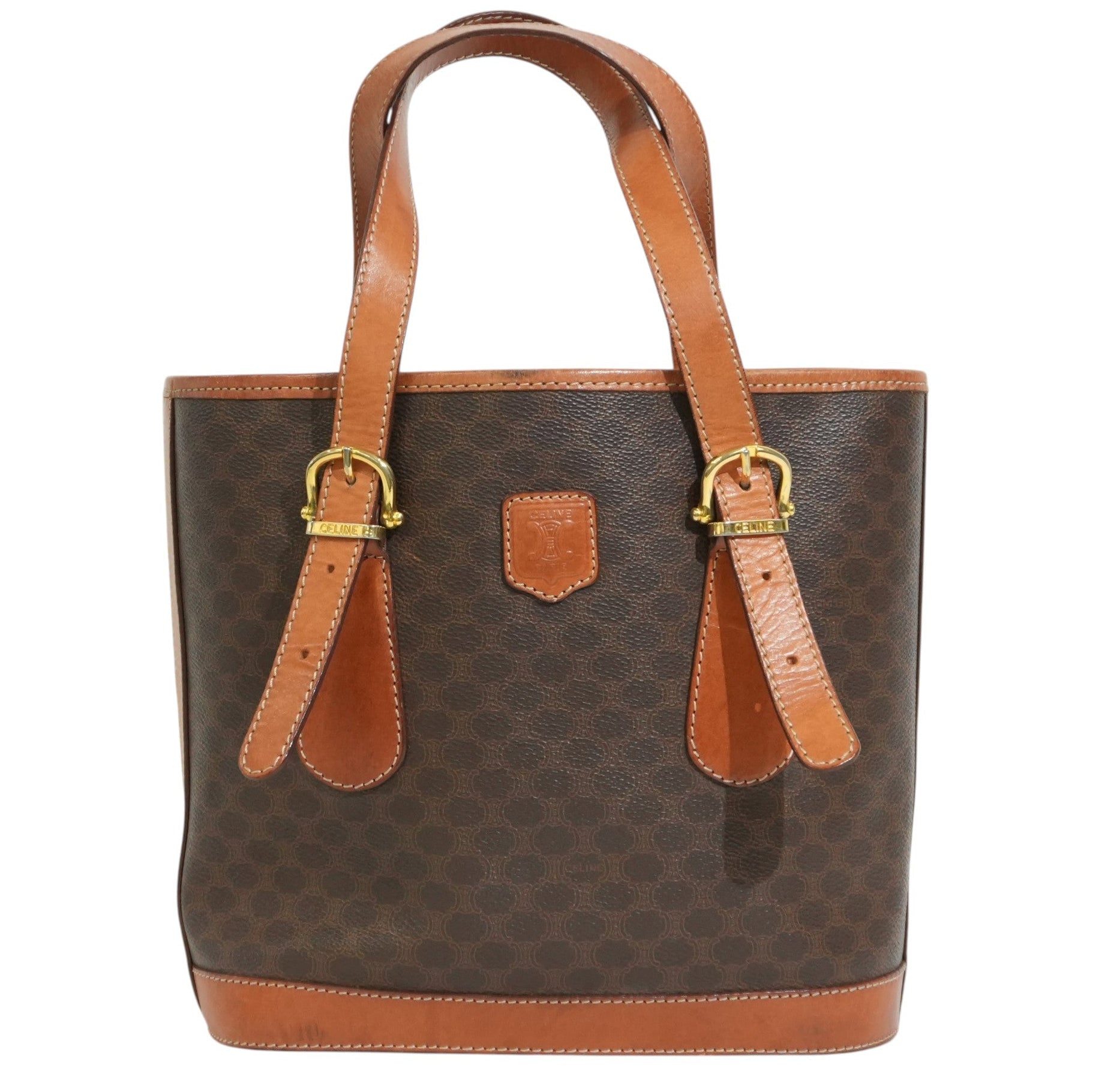 Pre-owned Celine Macadam Tote Bag Brown