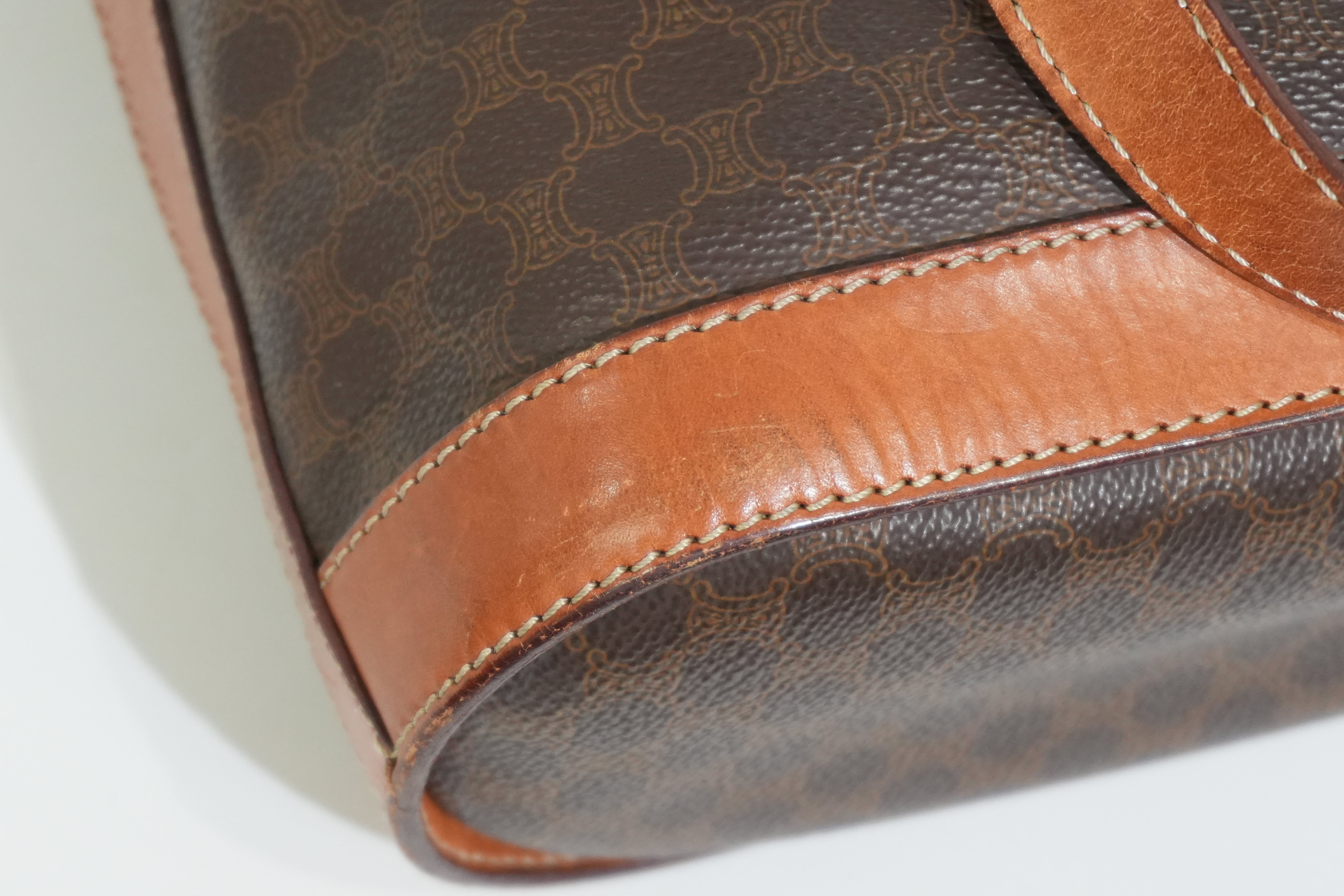 Pre-owned Celine Macadam Tote Bag Brown