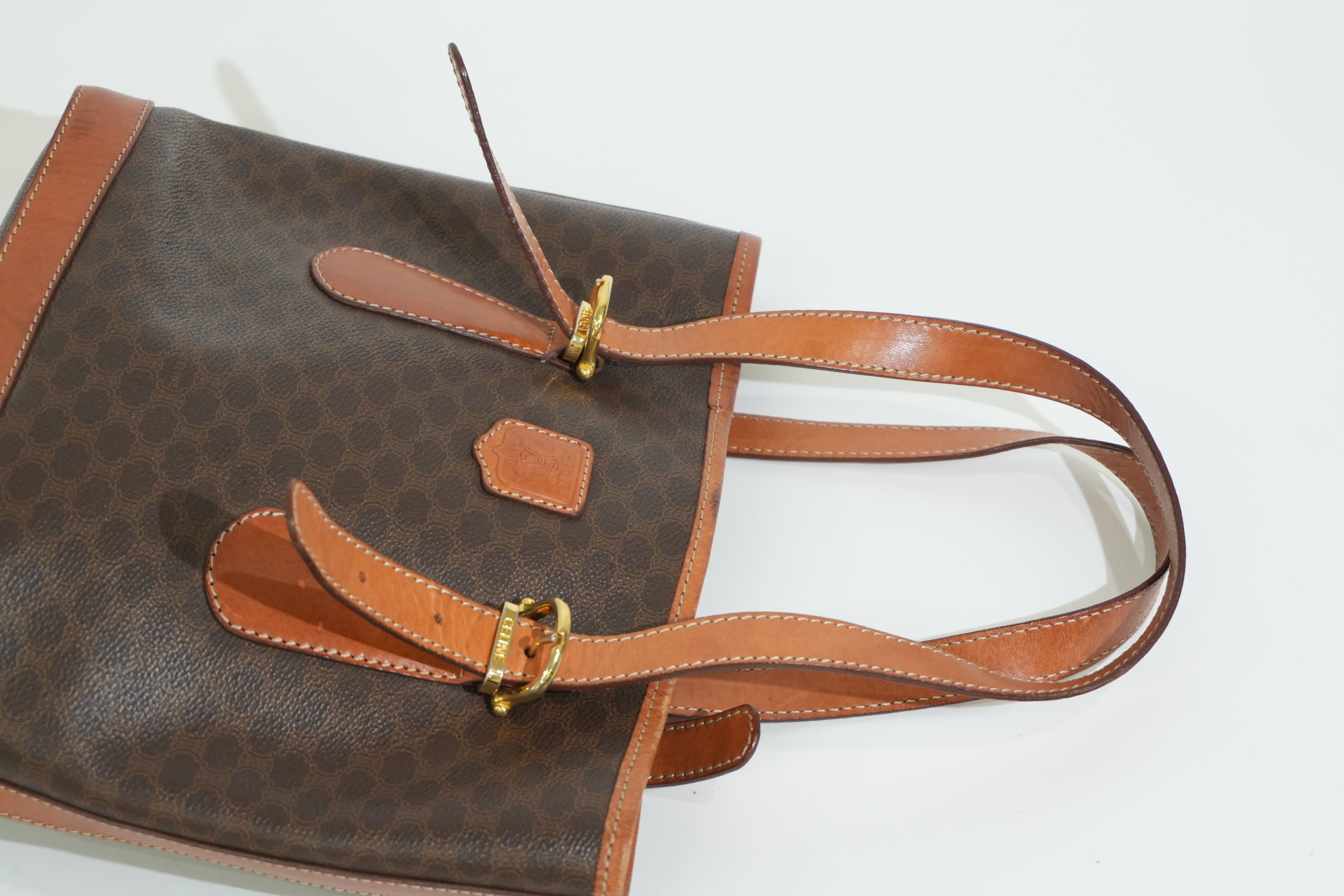 Pre-owned Celine Macadam Tote Bag Brown