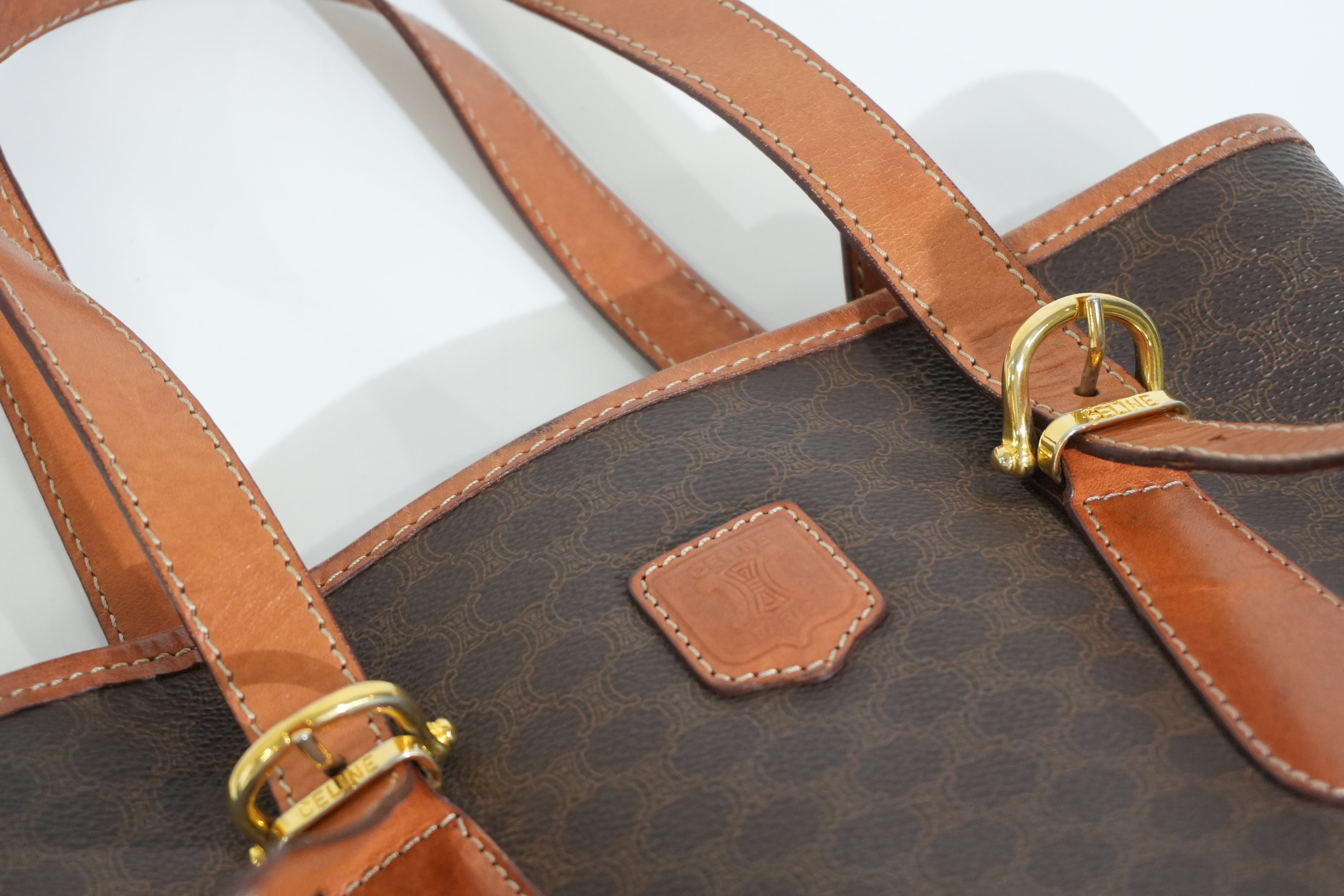 Pre-owned Celine Macadam Tote Bag Brown