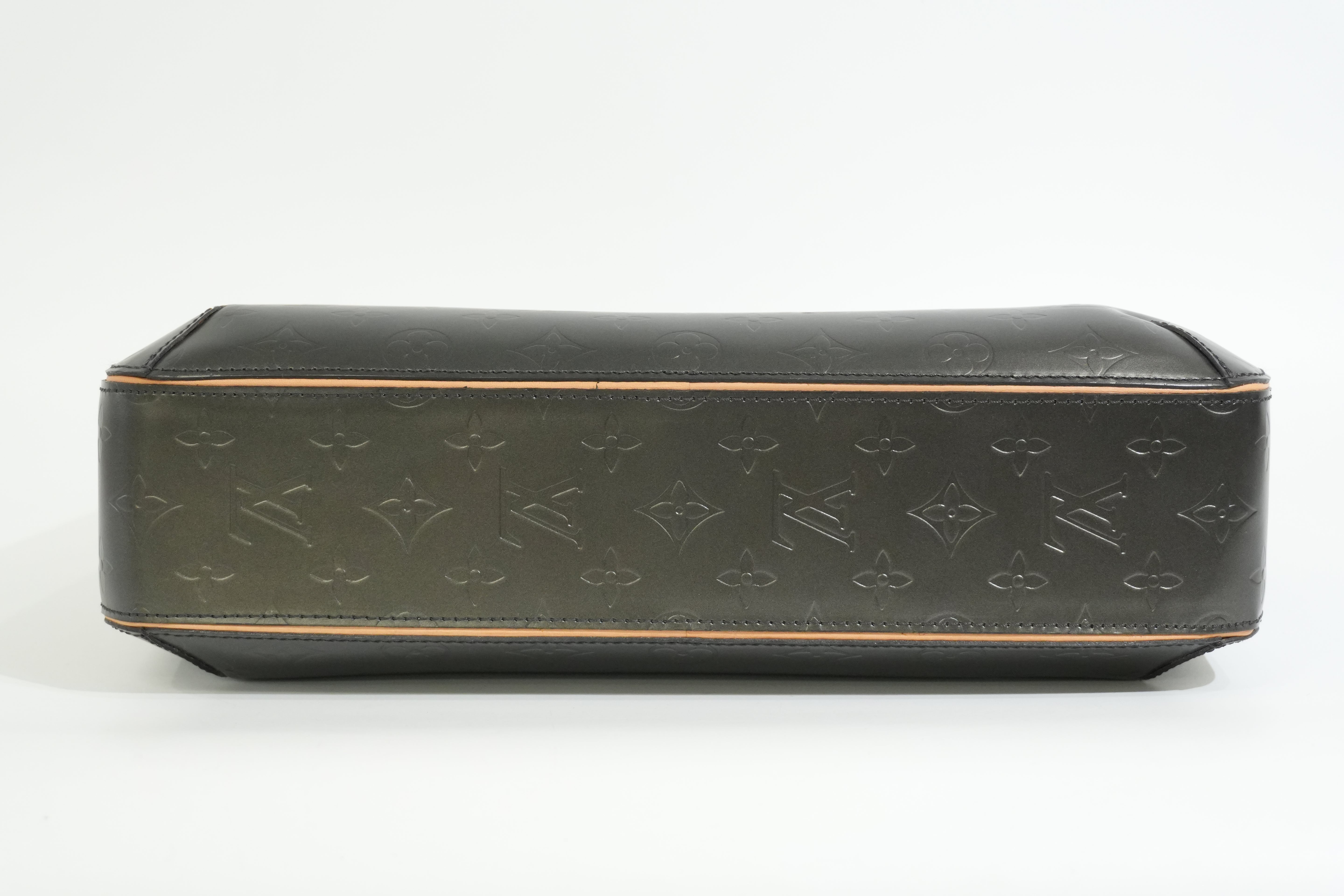 Pre-owned Louis Vuitton Matte Monogram Mat Malden Briefcase Gray