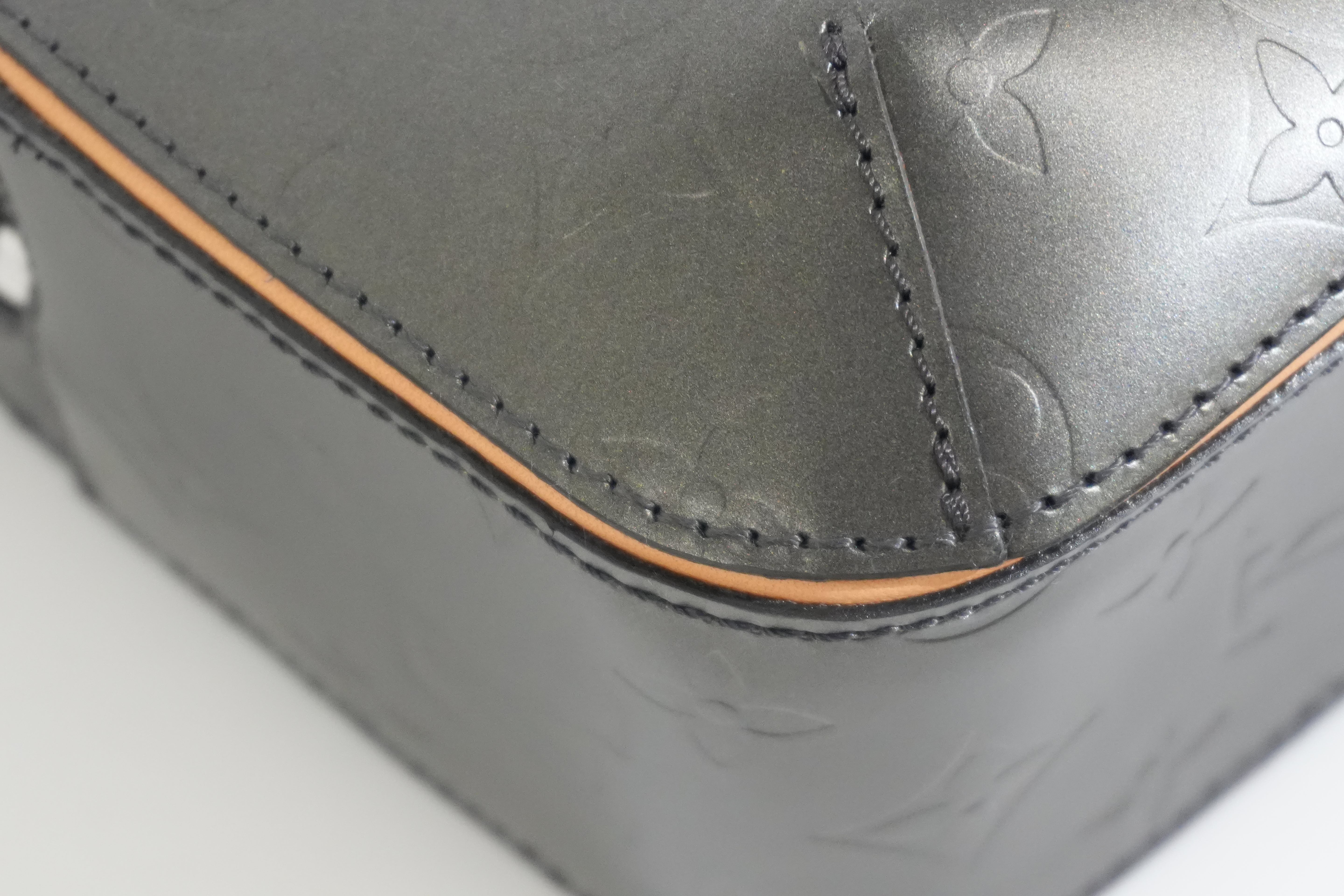 Pre-owned Louis Vuitton Matte Monogram Mat Malden Briefcase Gray