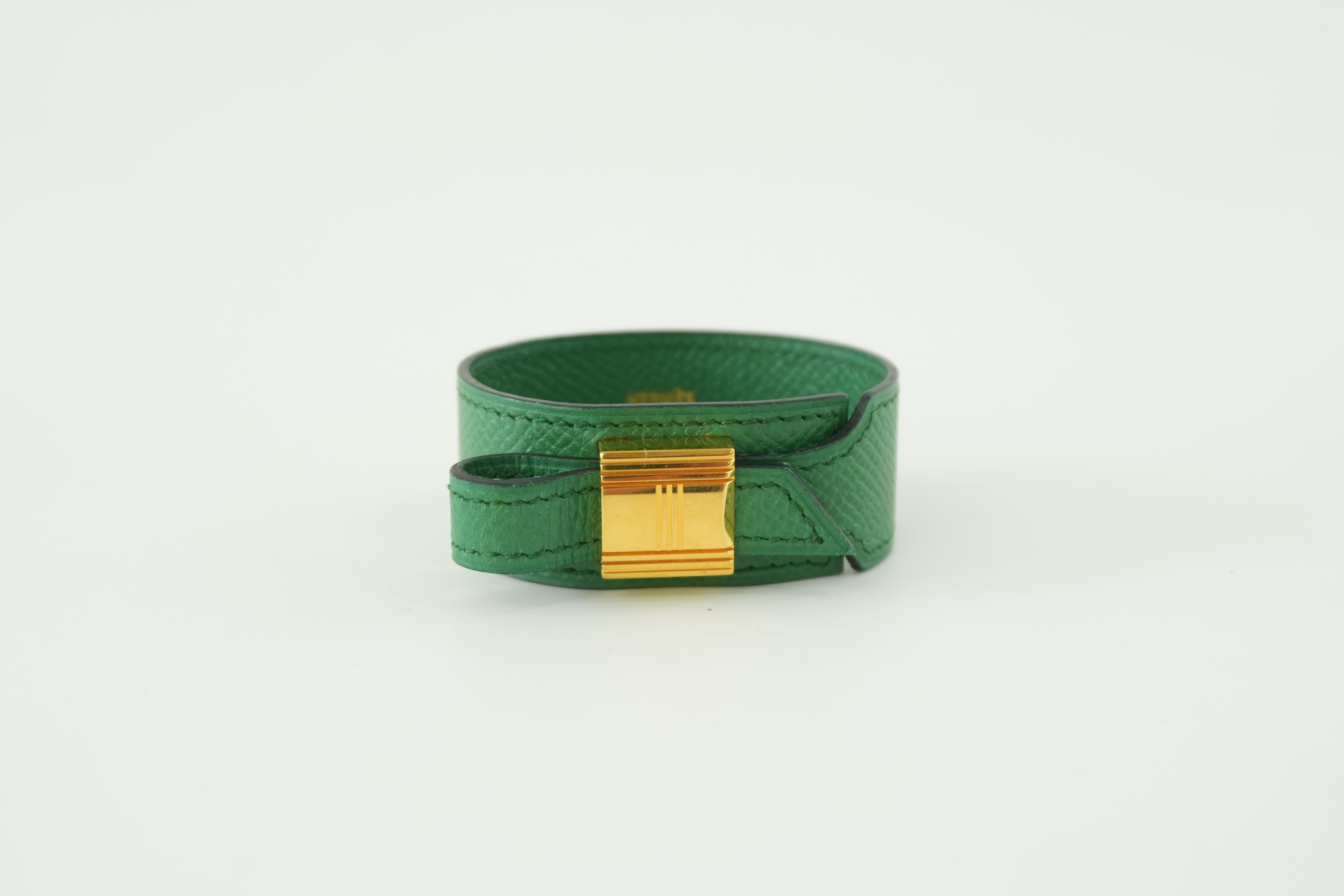 Hermes Bracelet Green Leather Used