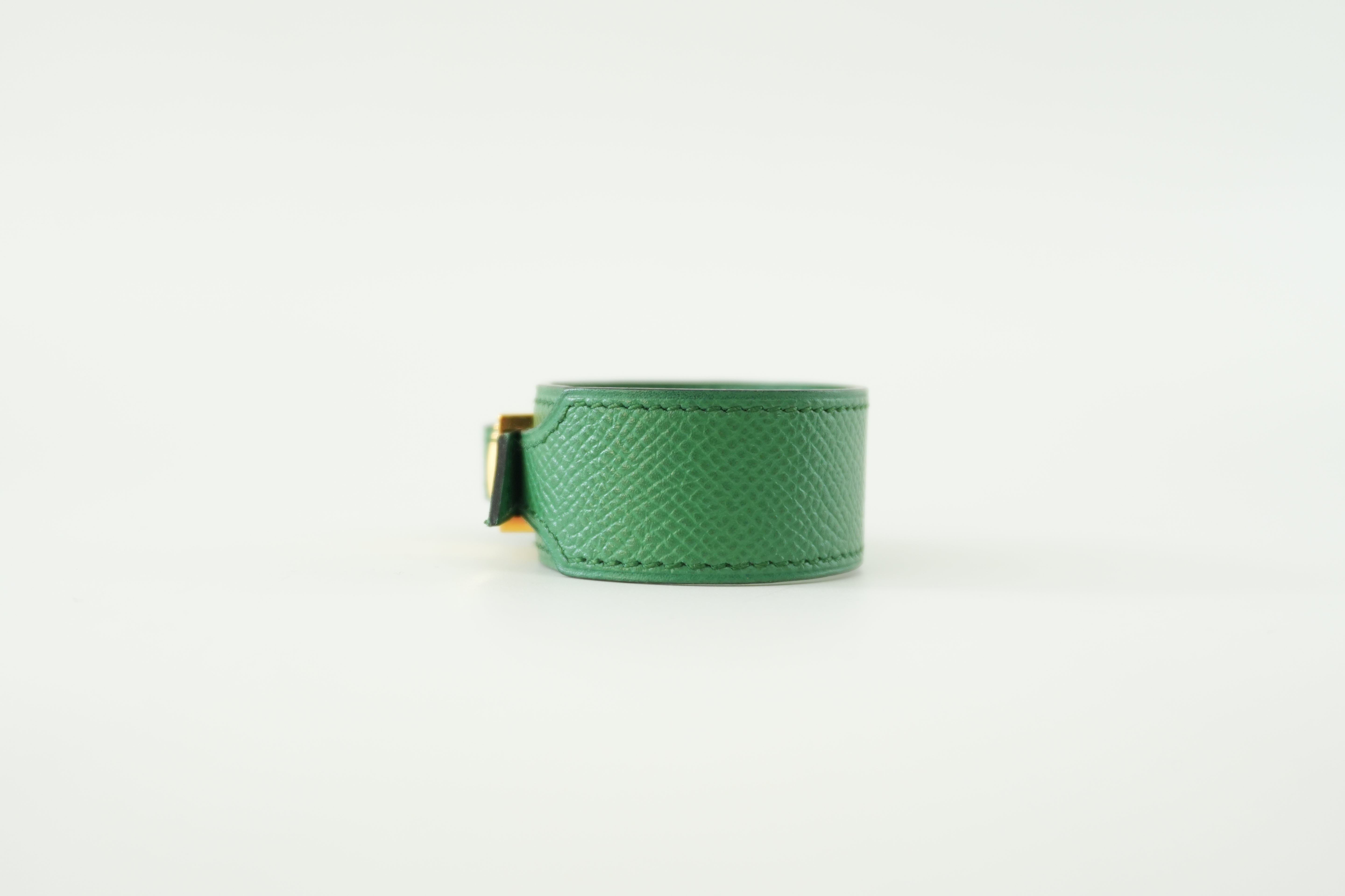 Hermes Bracelet Green Leather Used