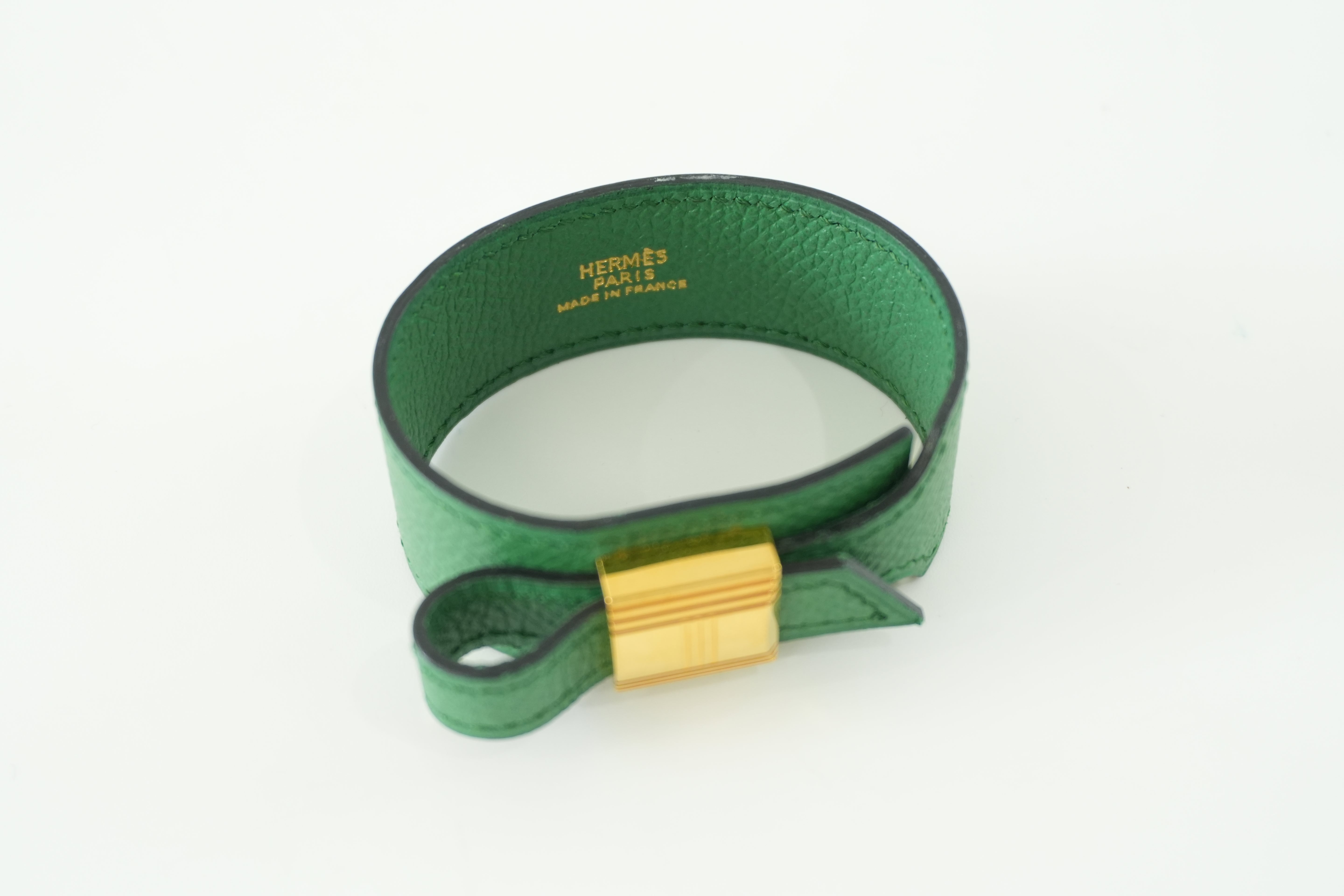 Hermes Bracelet Green Leather Used