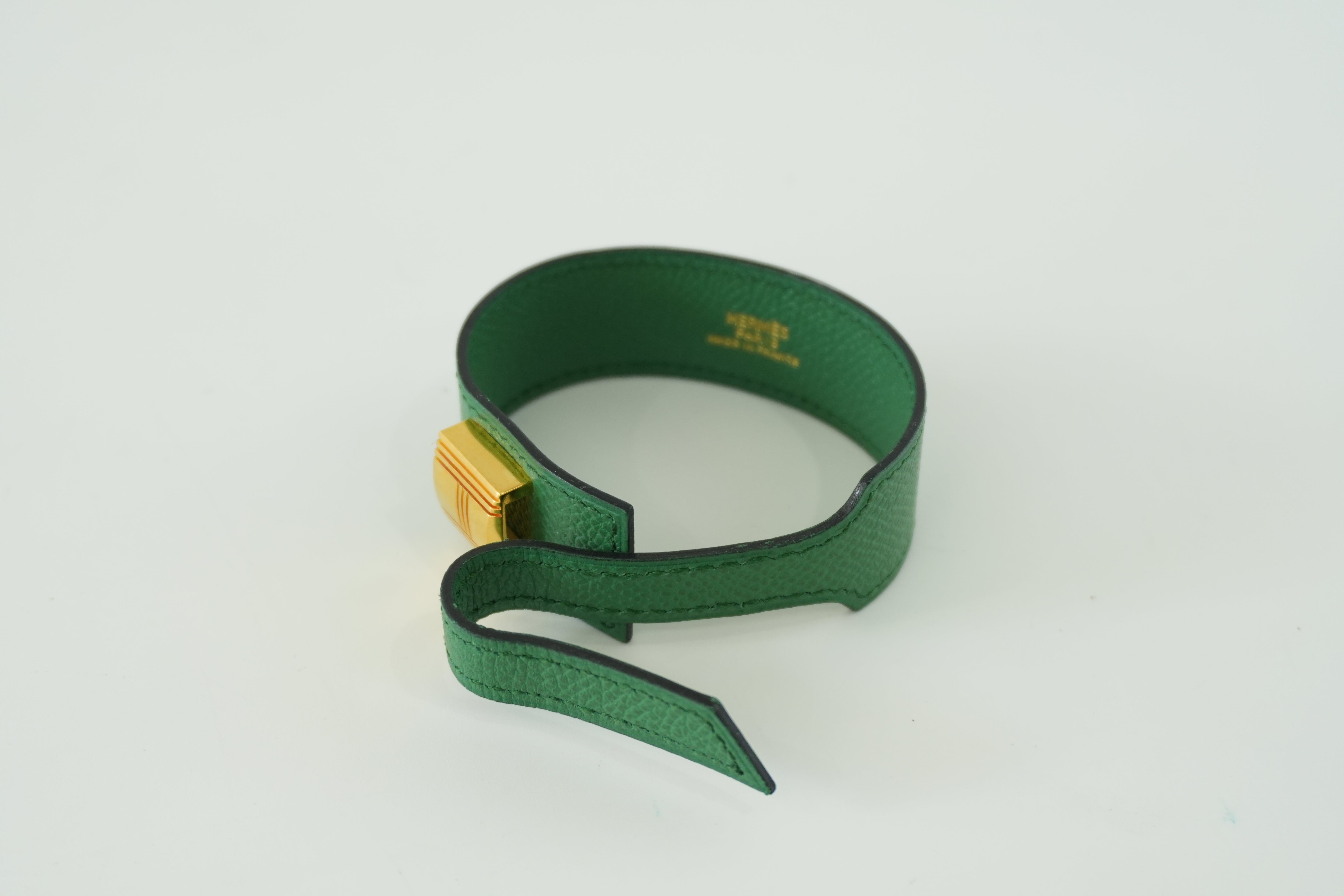Hermes Bracelet Green Leather Used