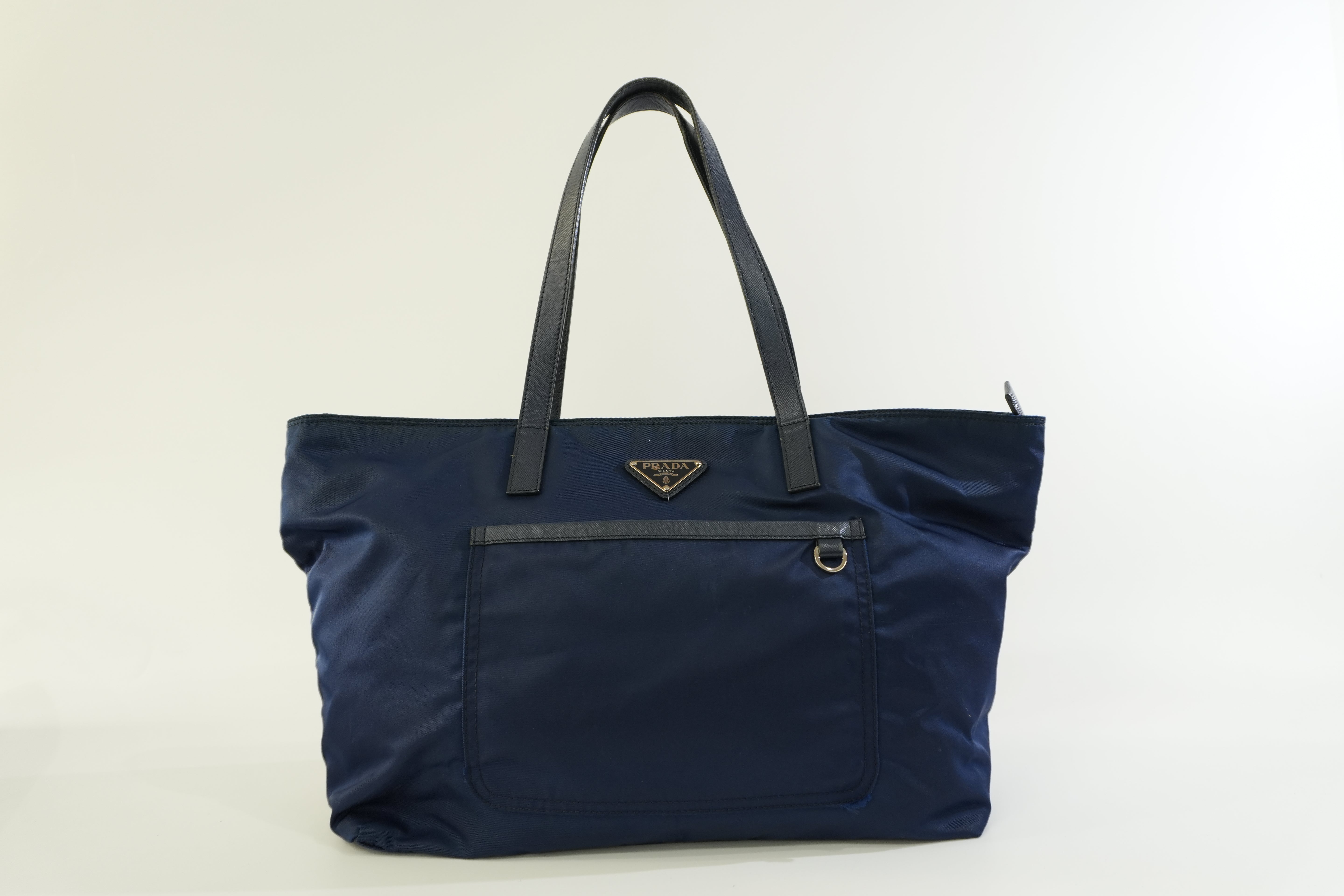 Pre-owned Prada Nylon Tote Bag Navy Blue