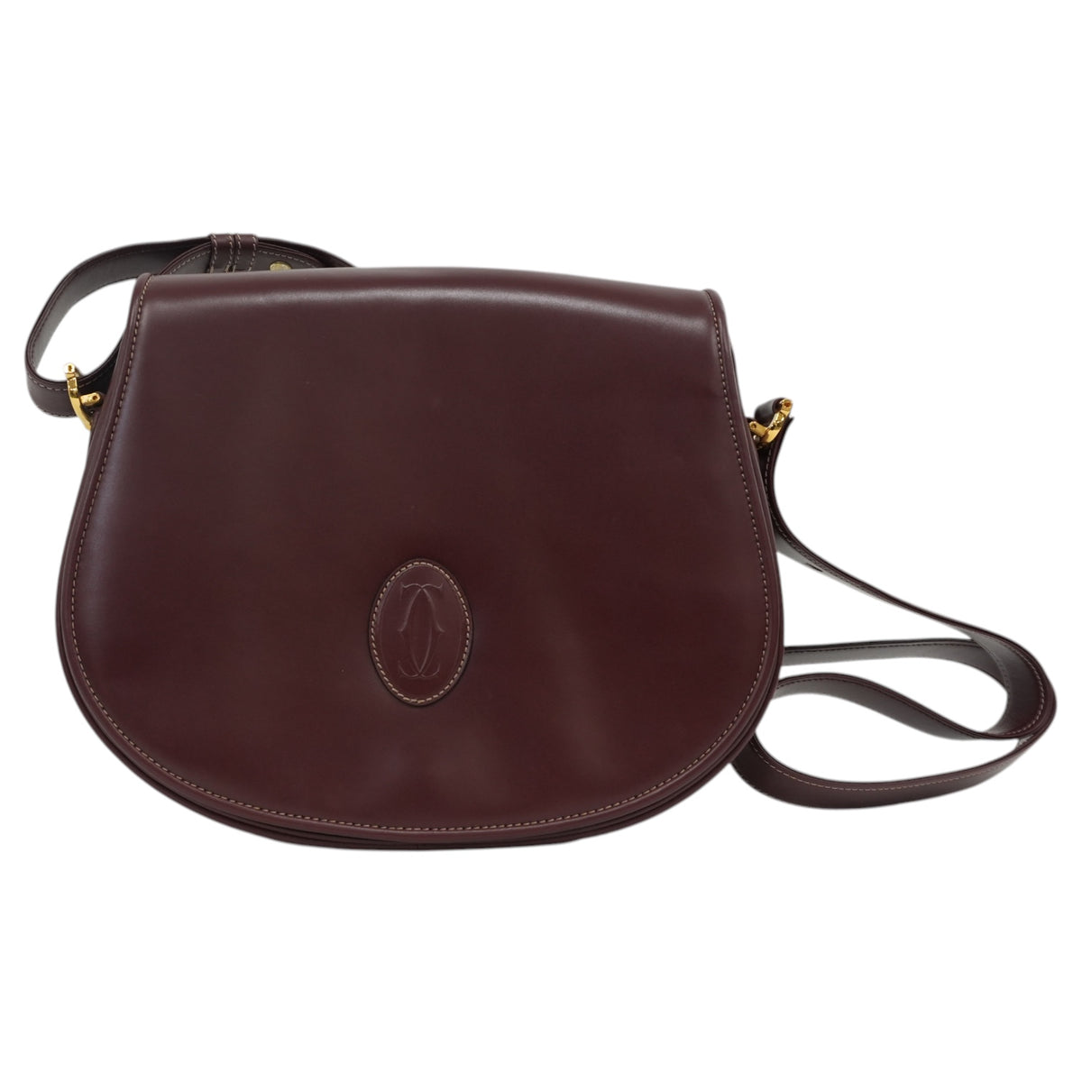 Pre-Owned Cariter Must De Cartier Crossbody Bag Burgundy