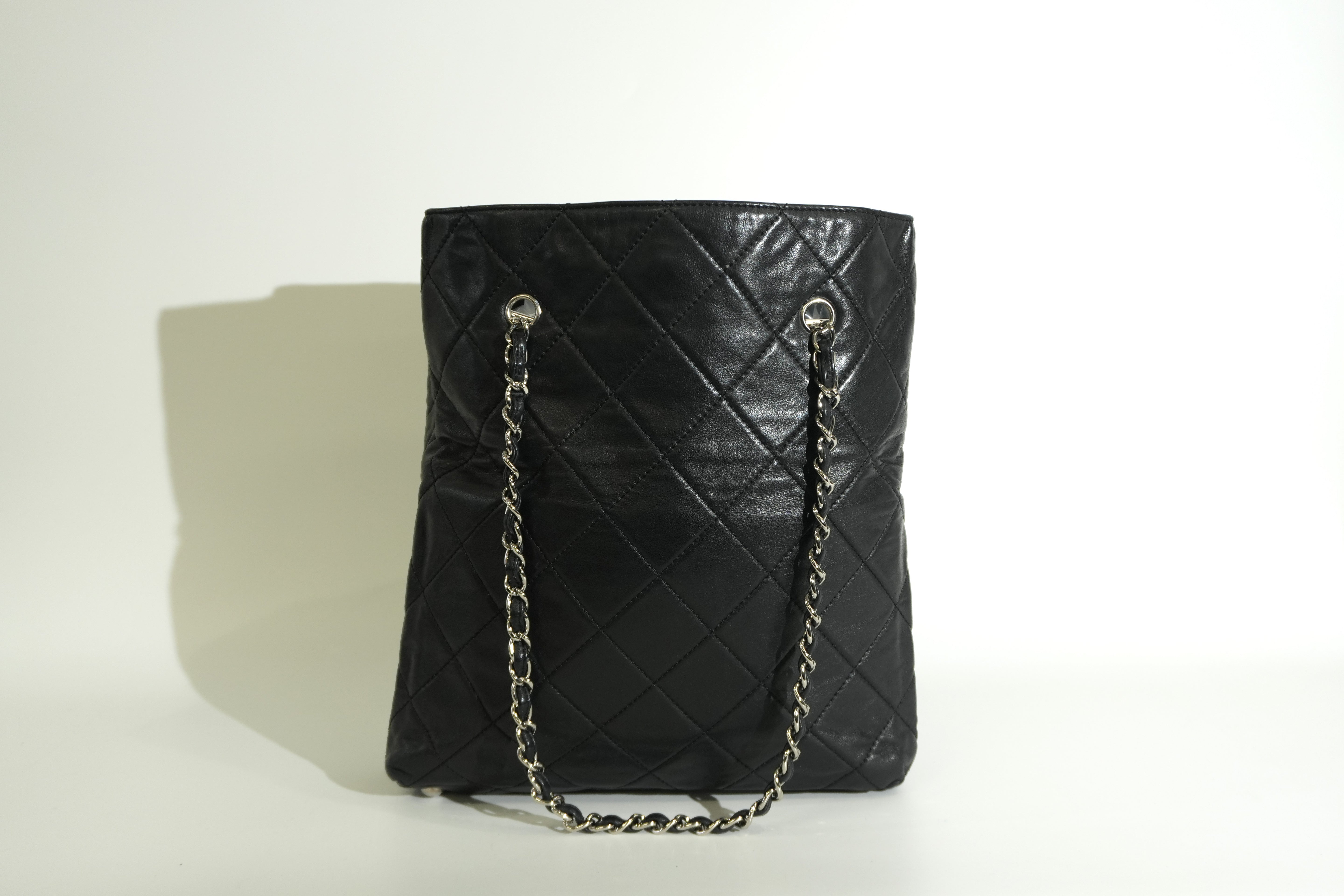 Pre-owned Lambskin Leather Business Tote Bag Black