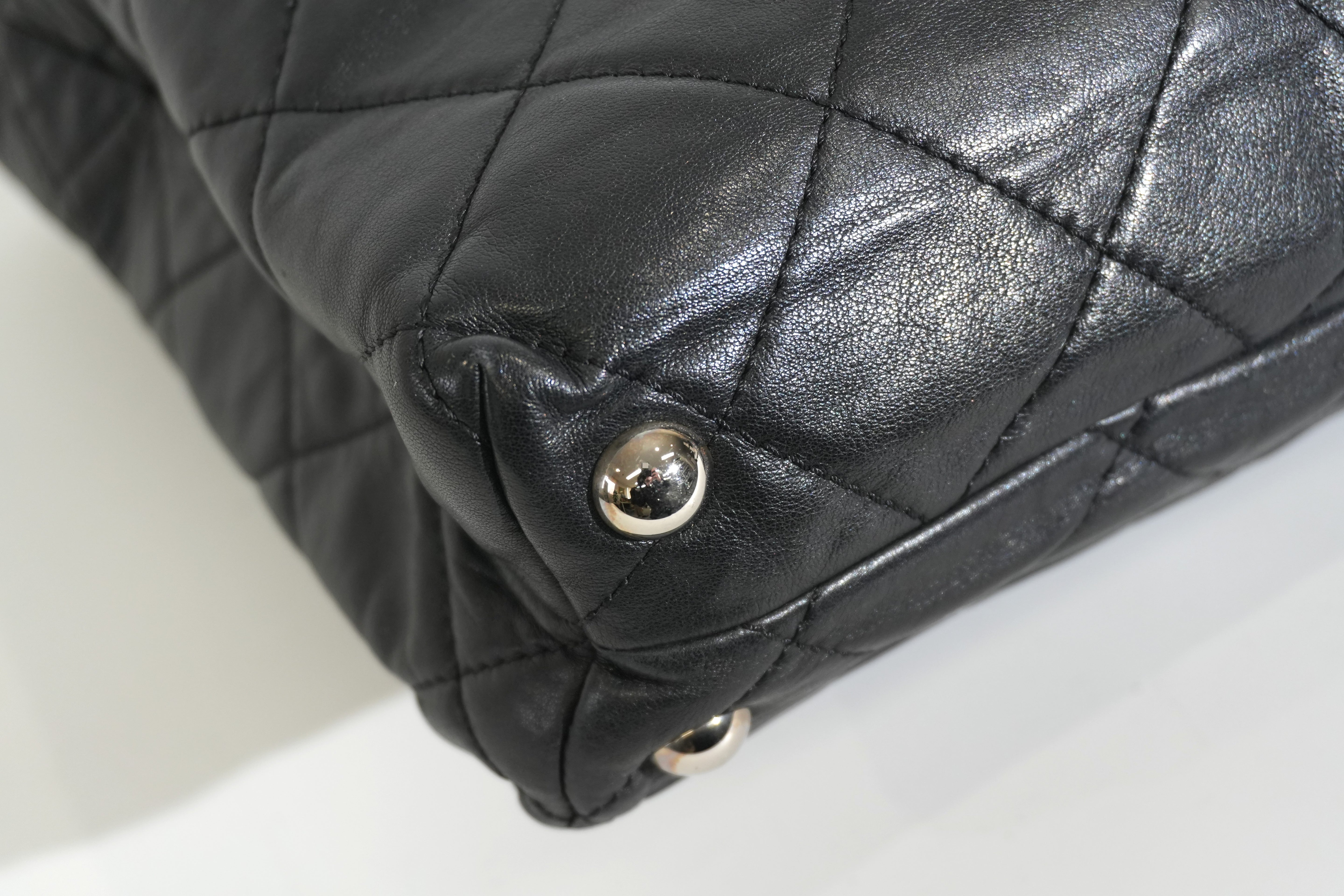 Pre-owned Lambskin Leather Business Tote Bag Black