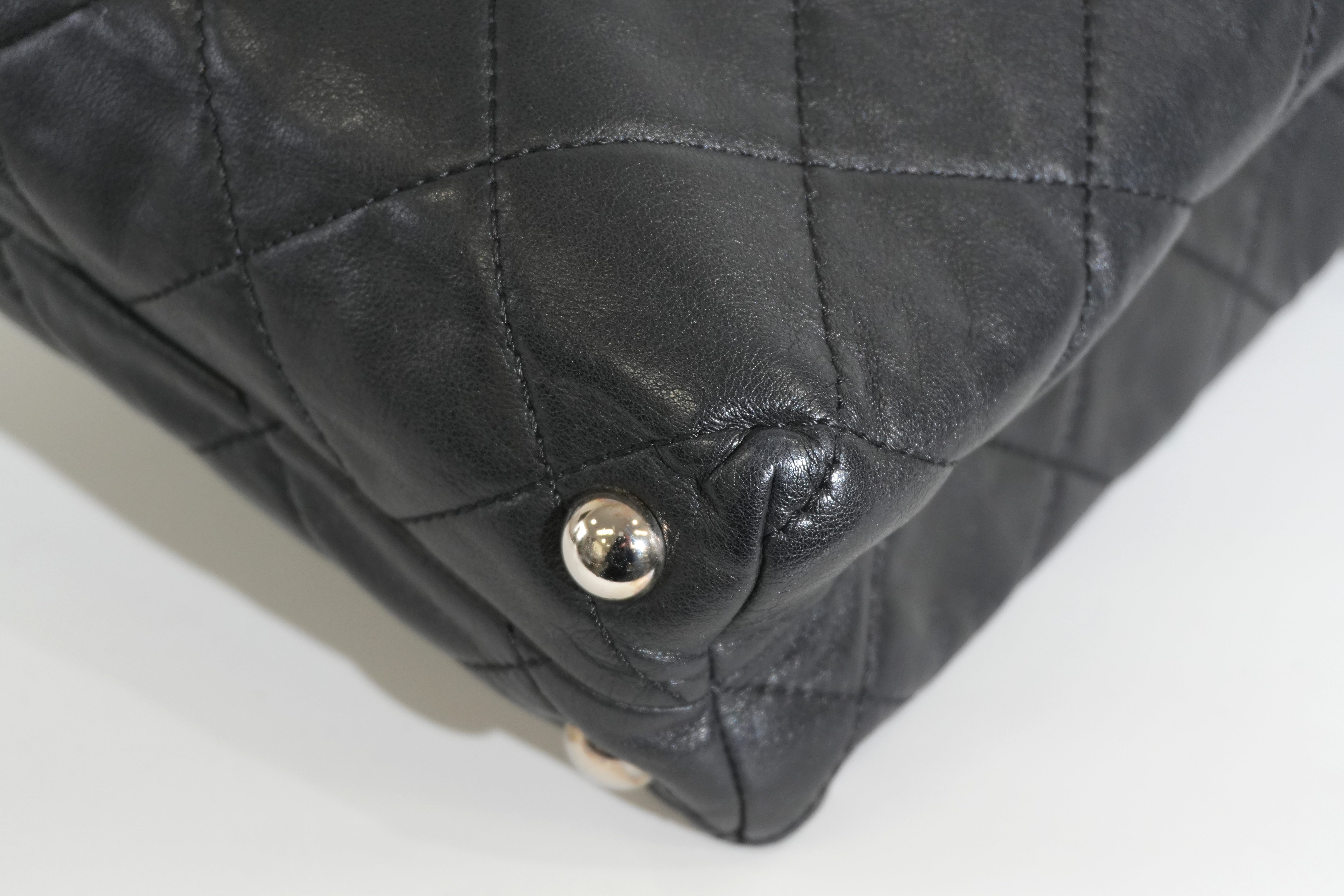 Pre-owned Lambskin Leather Business Tote Bag Black