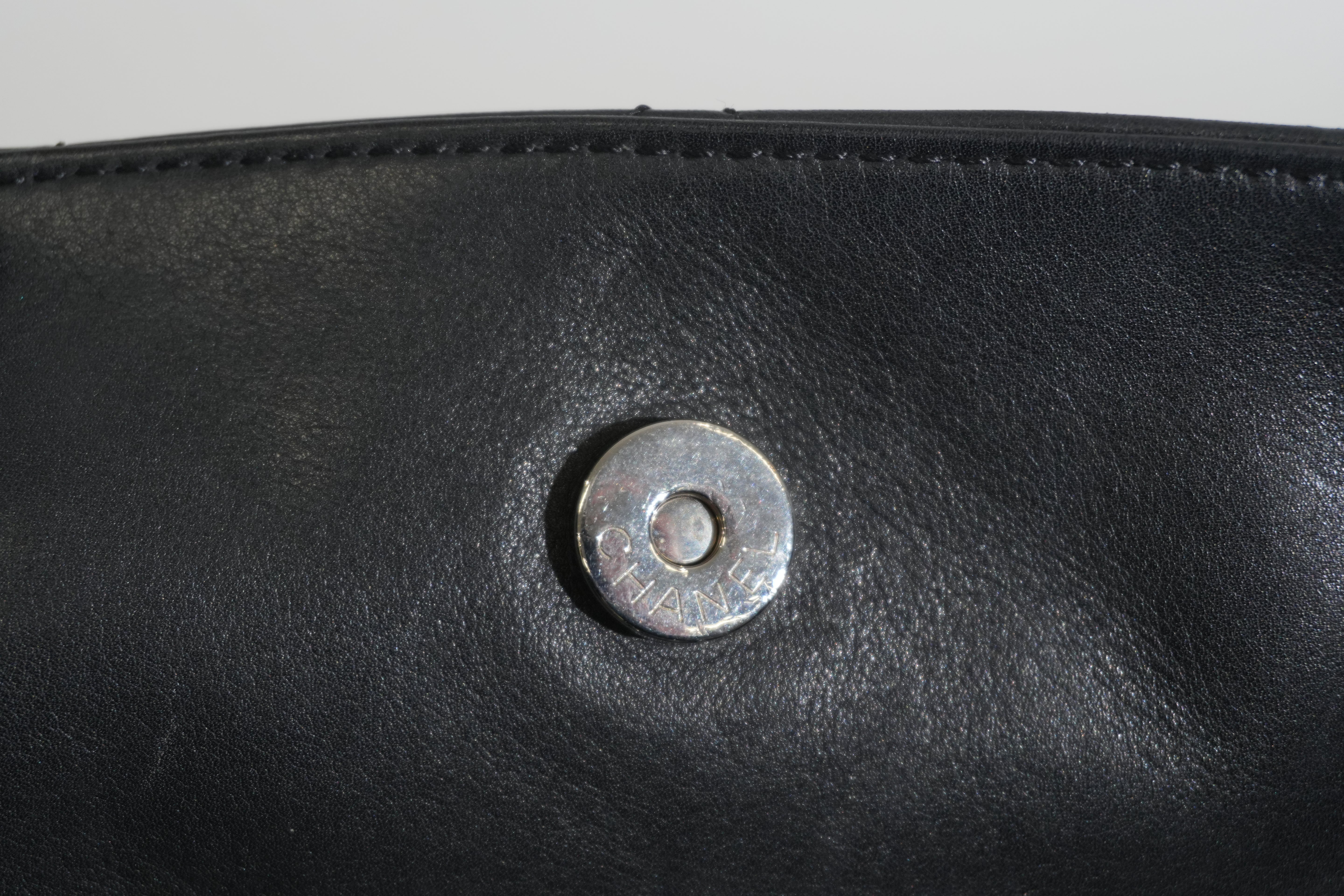 Pre-owned Lambskin Leather Business Tote Bag Black