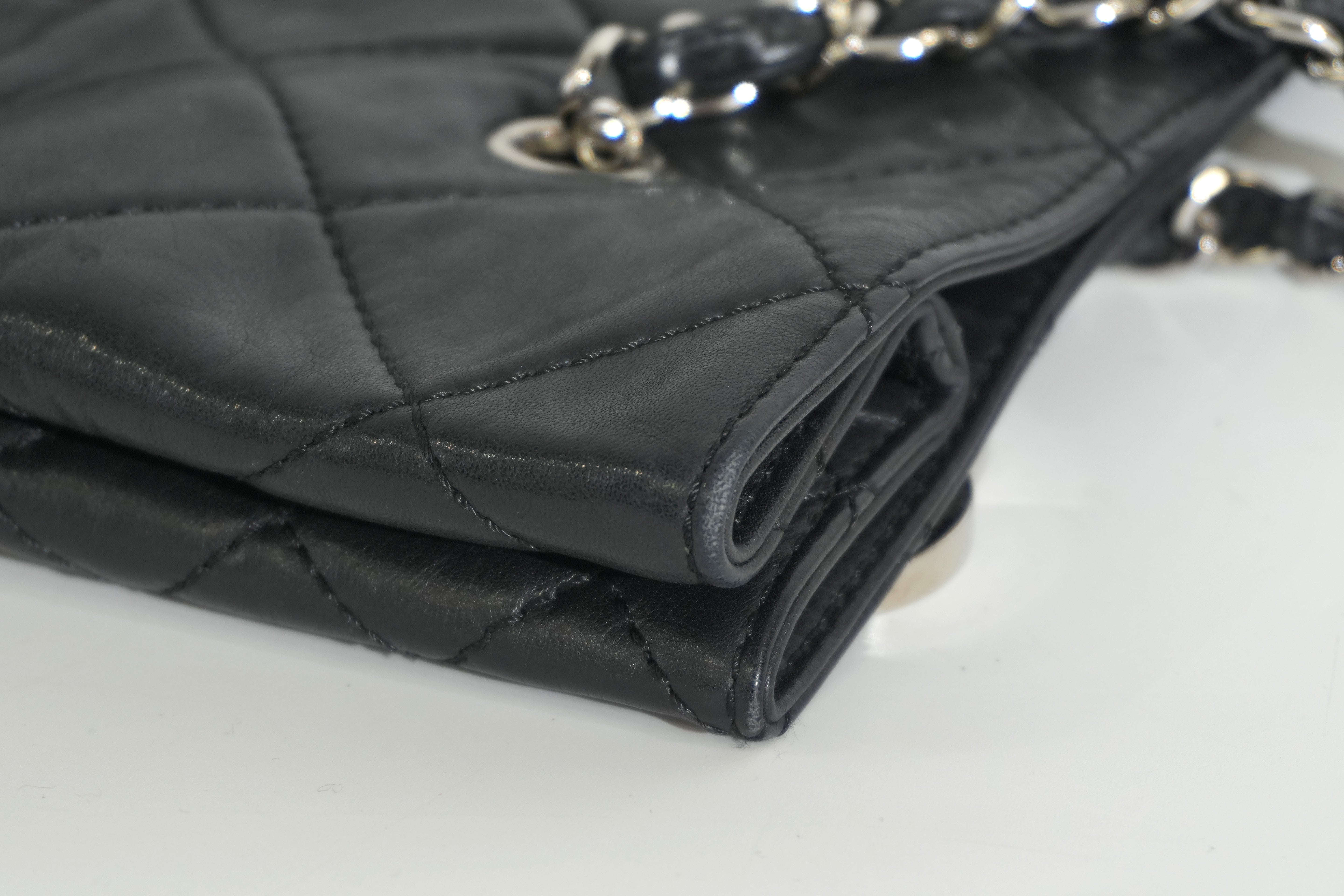 Pre-owned Lambskin Leather Business Tote Bag Black