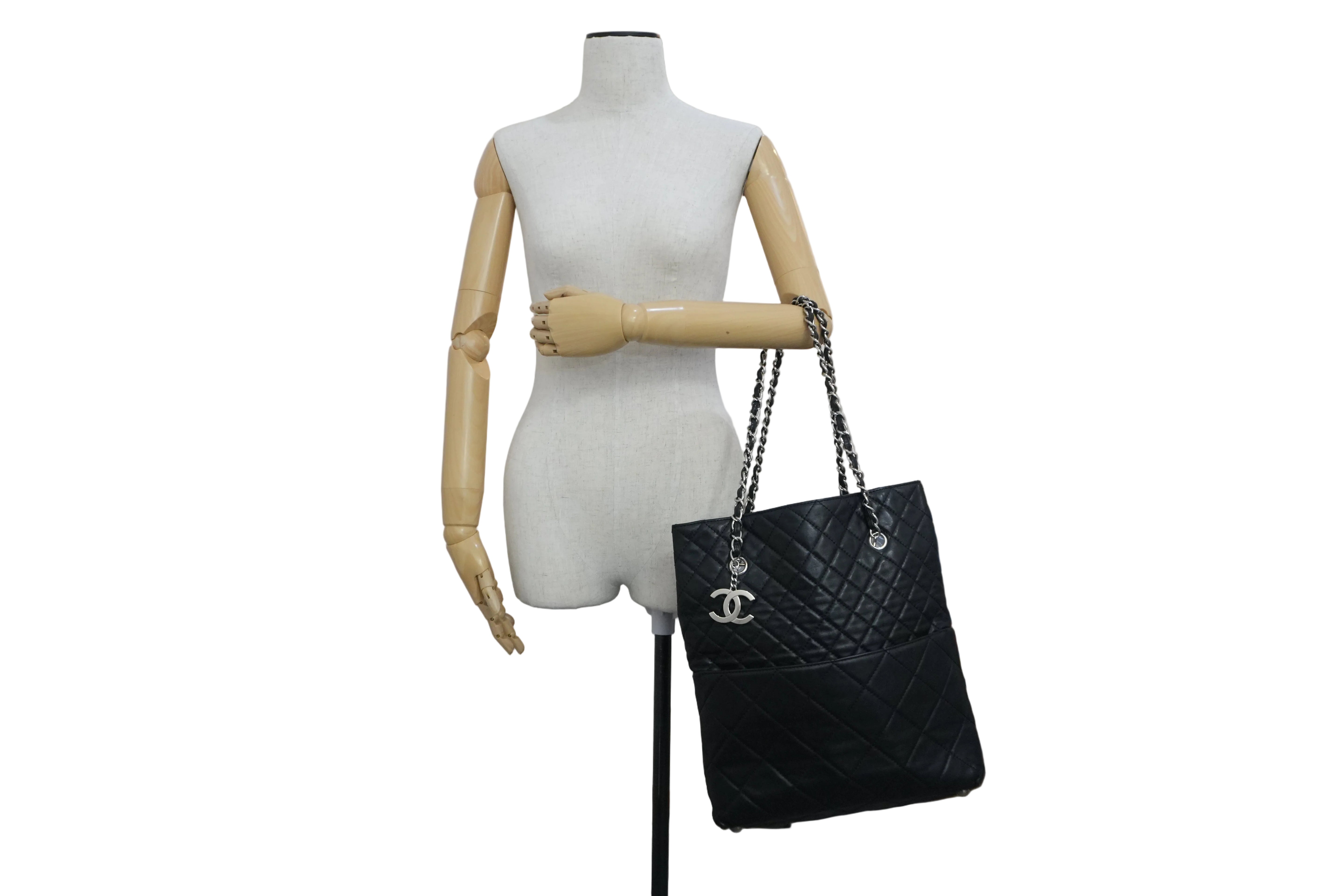 Pre-owned Lambskin Leather Business Tote Bag Black