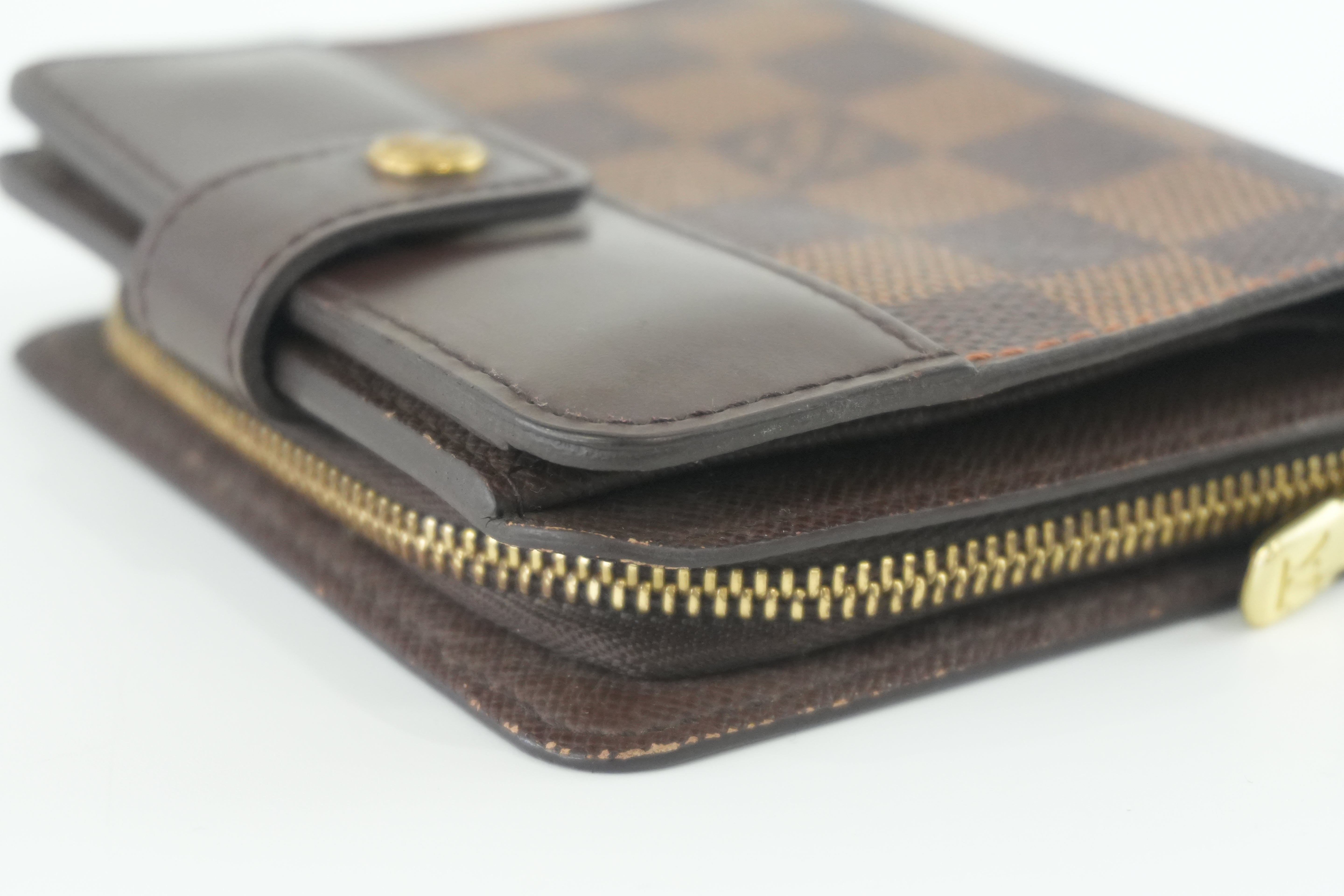 Louis Vuitton Damier Ebene Zip Compact Wallet Used