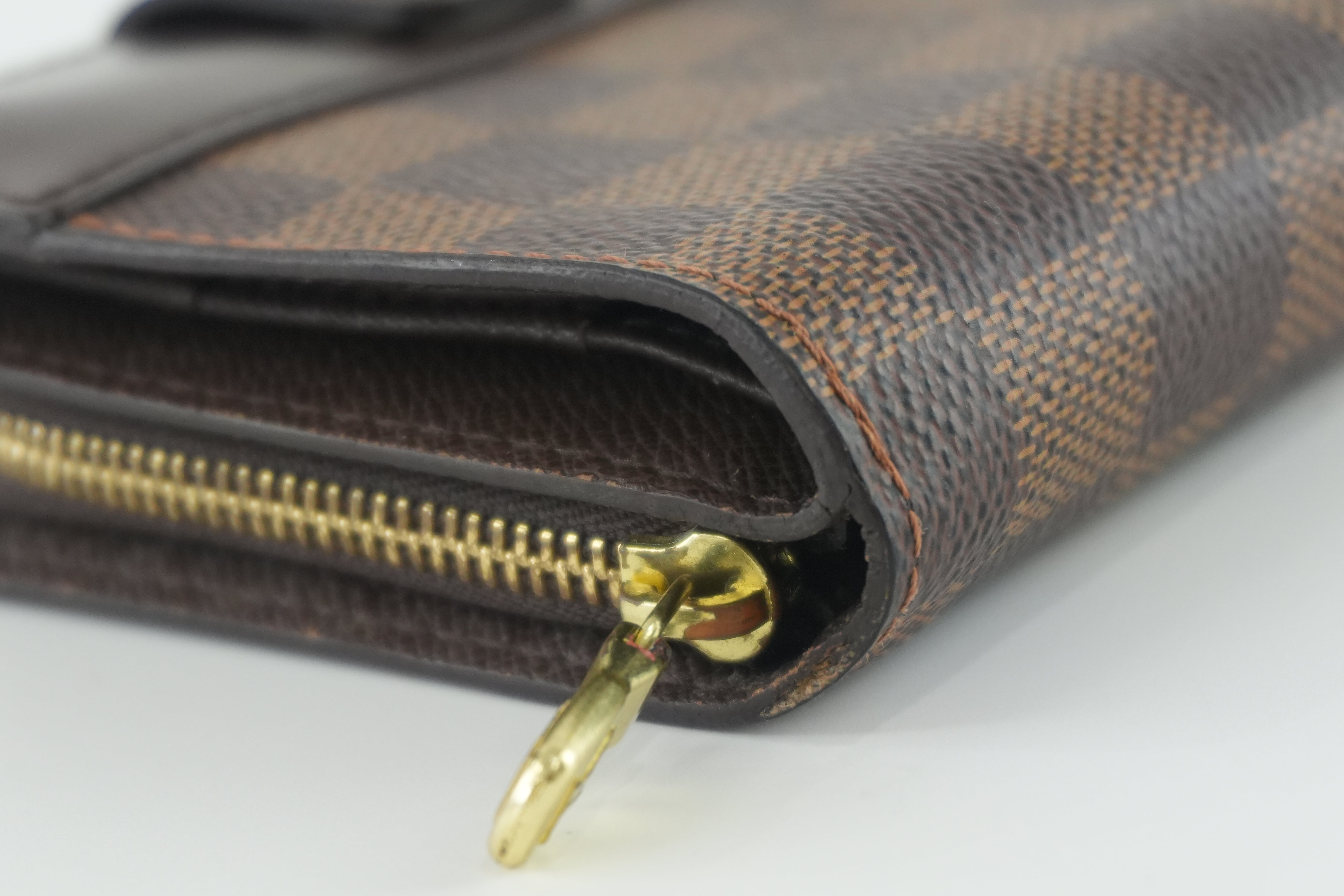 Louis Vuitton Damier Ebene Zip Compact Wallet Used