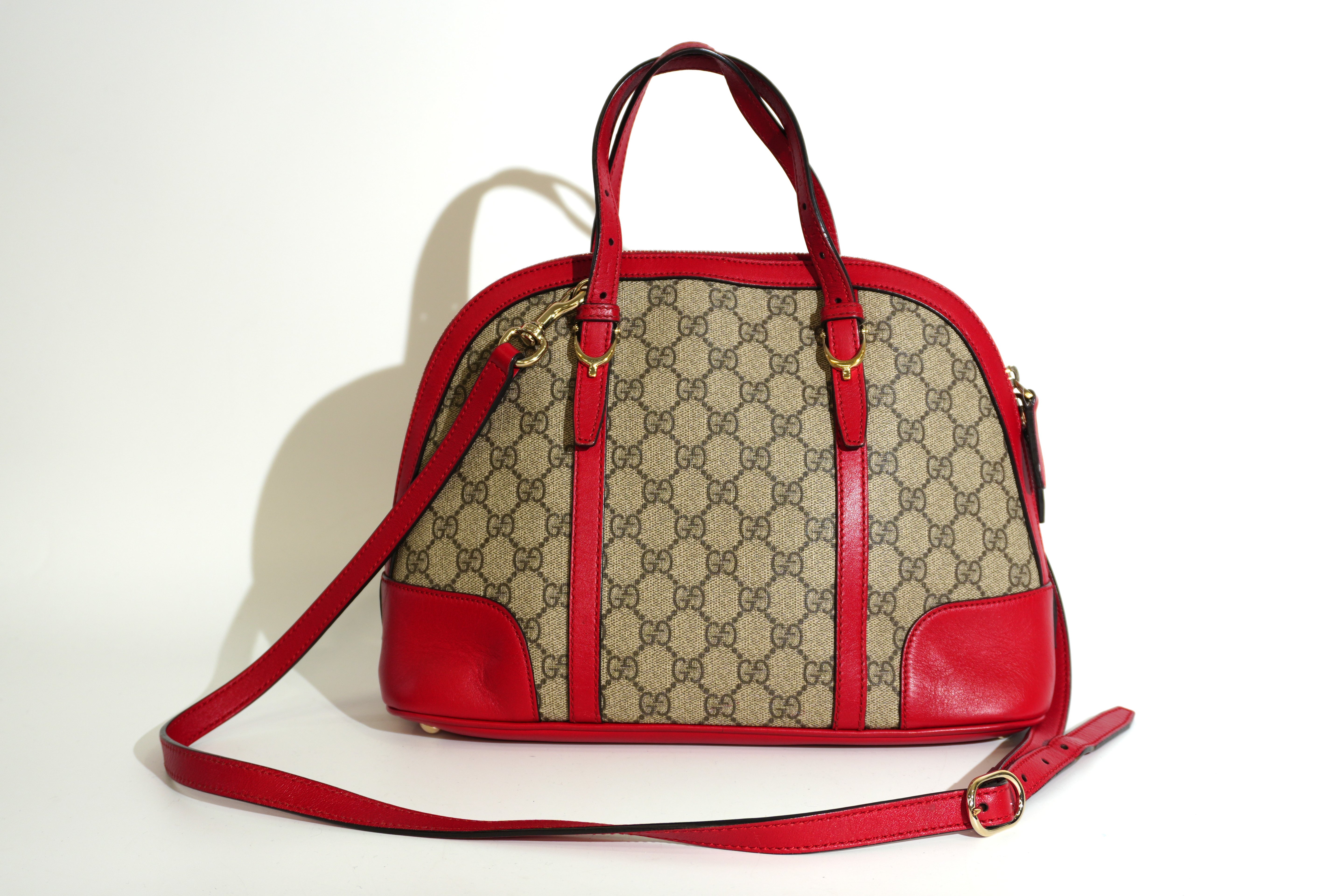 Pre-owned Gucci Two Way Domed Shoulder Bag Red