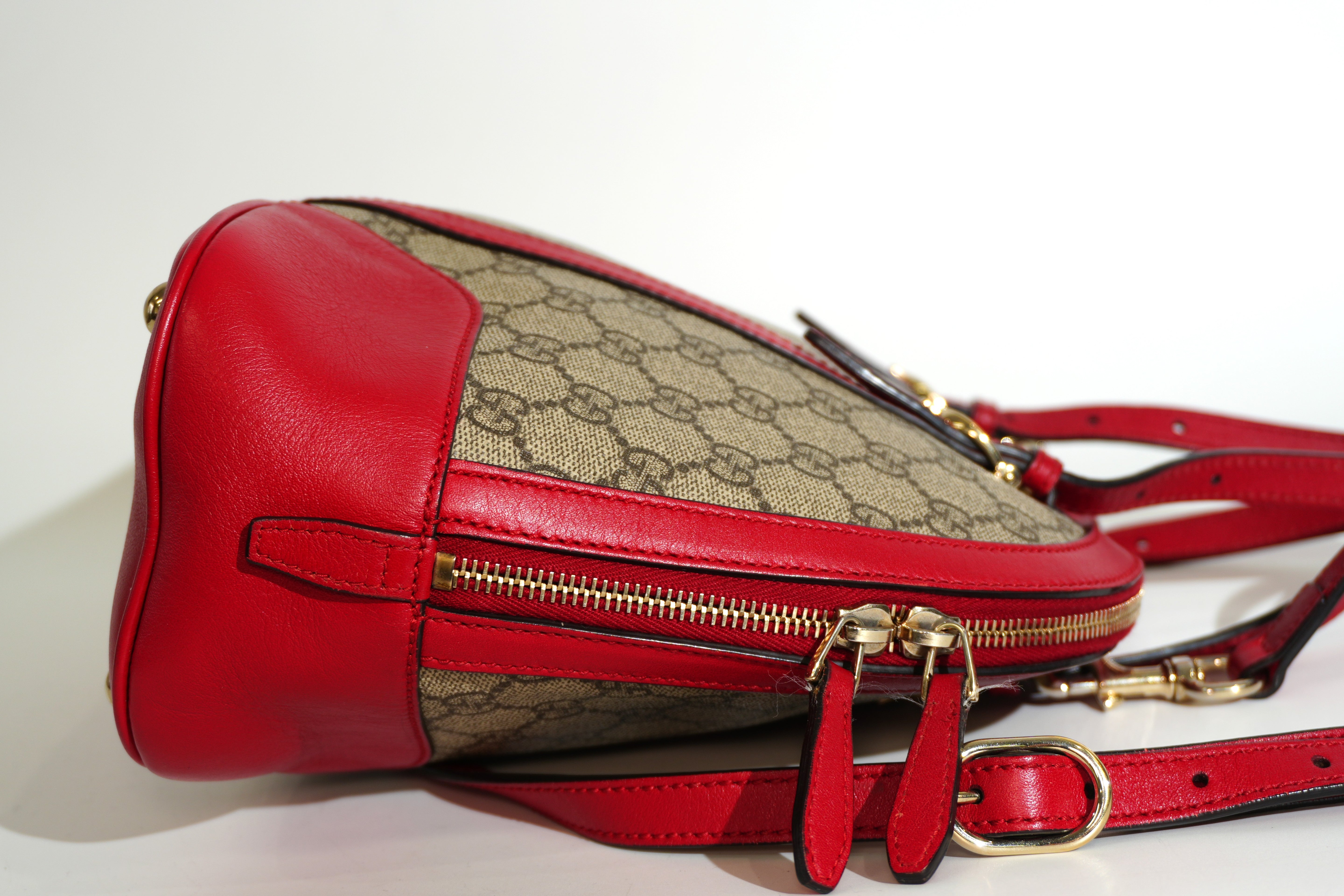 Pre-owned Gucci Two Way Domed Shoulder Bag Red