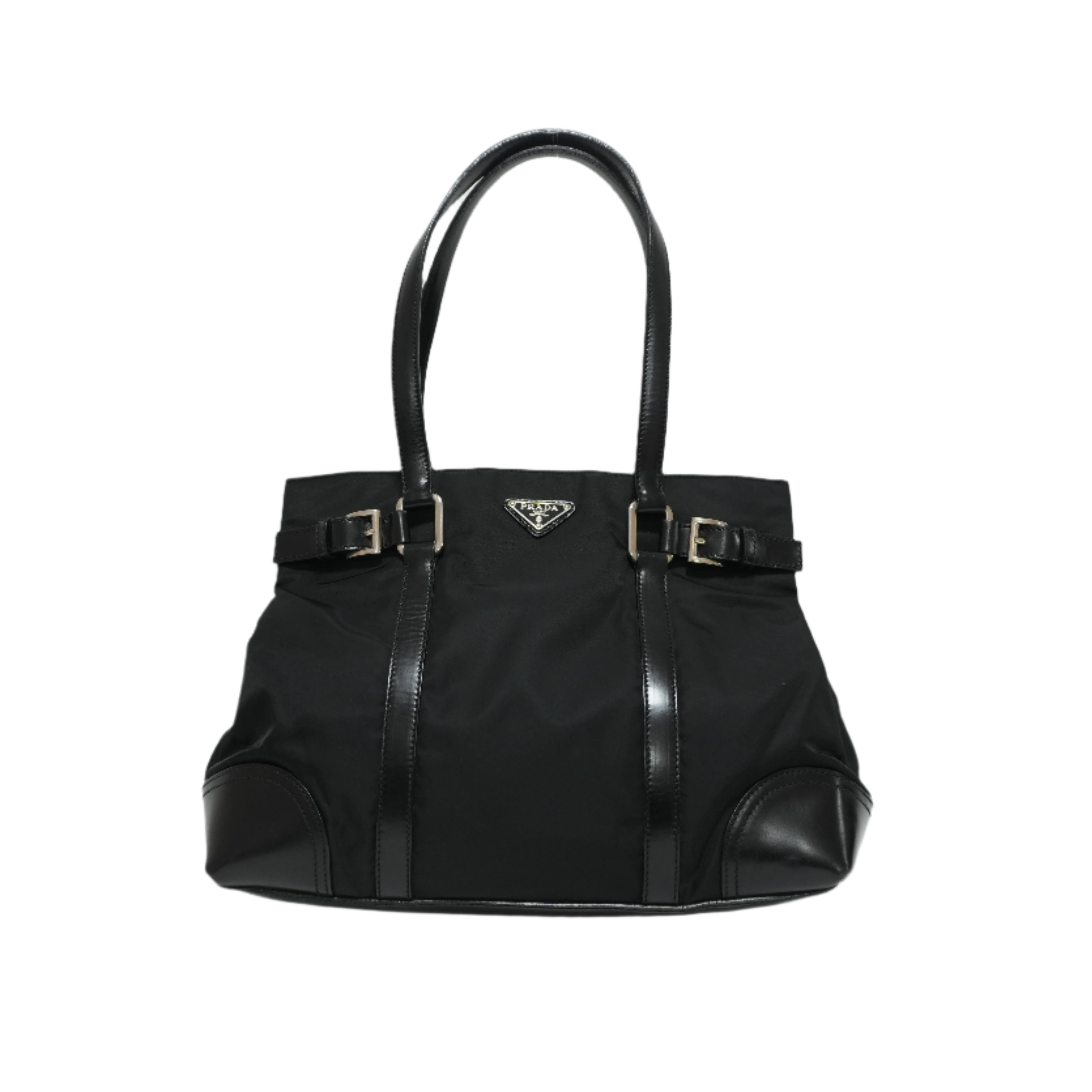 Borsa a tracolla in nylon Prada nera usata