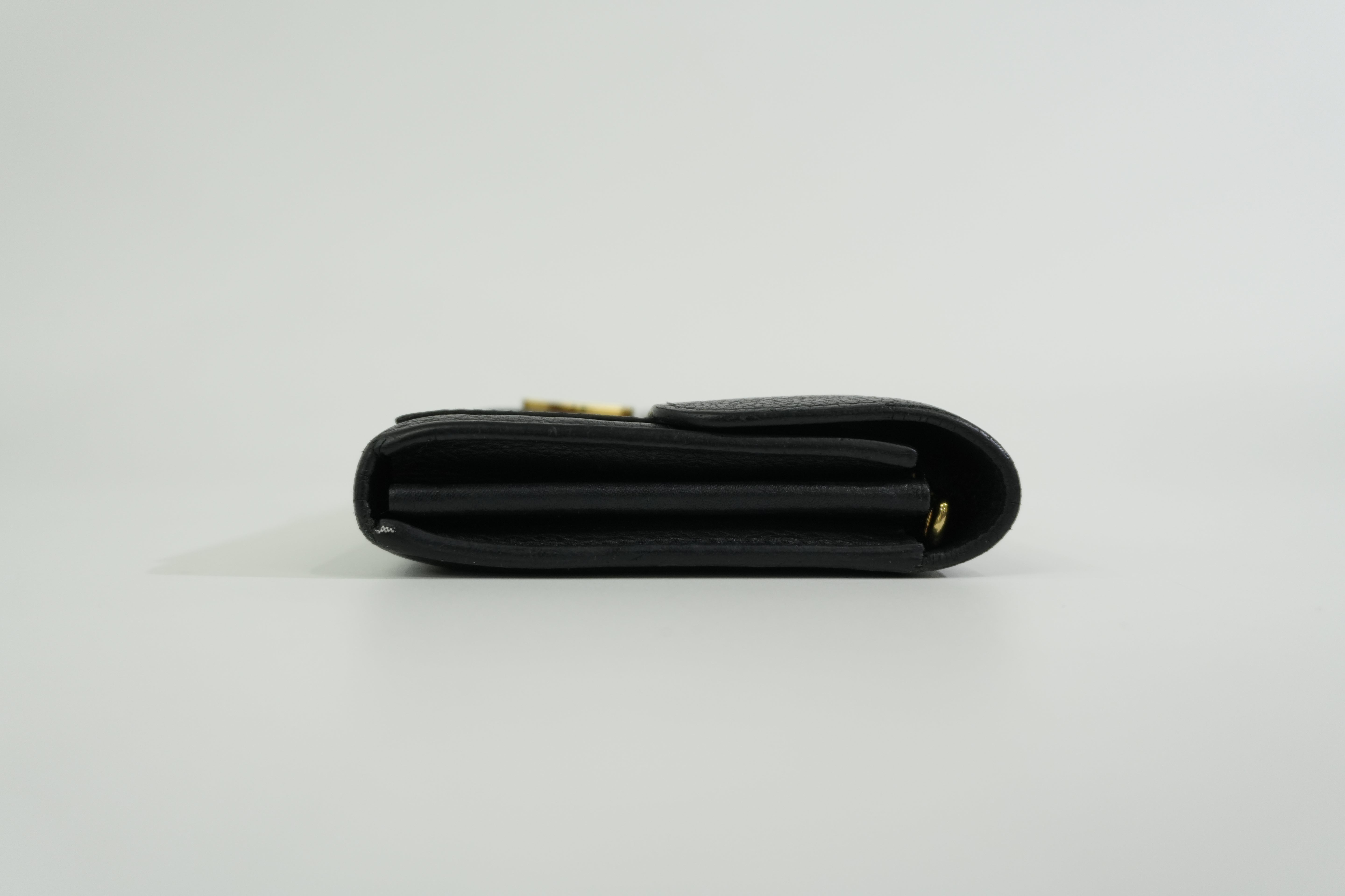 Pre-owned Louis Vuitton Leather Porte Feuille Lockeme Long Wallet Black