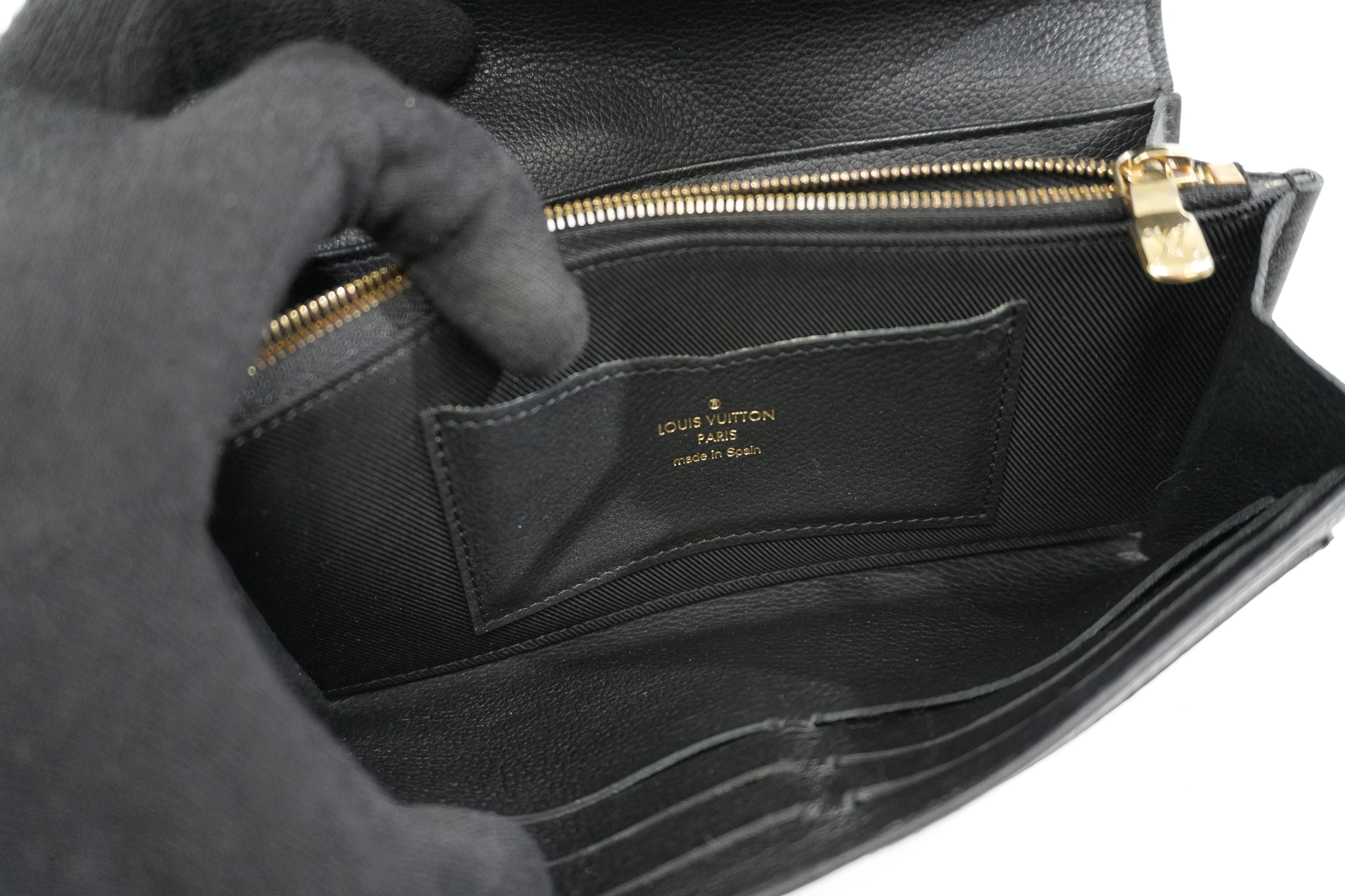 Pre-owned Louis Vuitton Leather Porte Feuille Lockeme Long Wallet Black