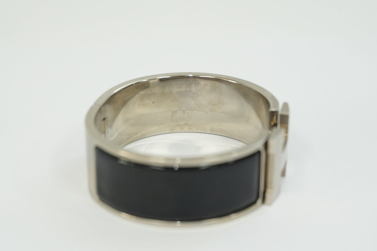 Pre-Owned Hermes Clic Clac Big Bracelet Black