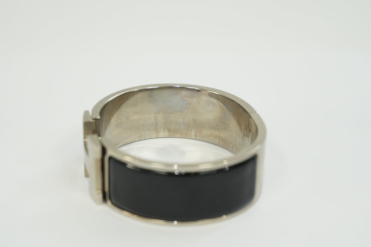Pre-Owned Hermes Clic Clac Big Bracelet Black