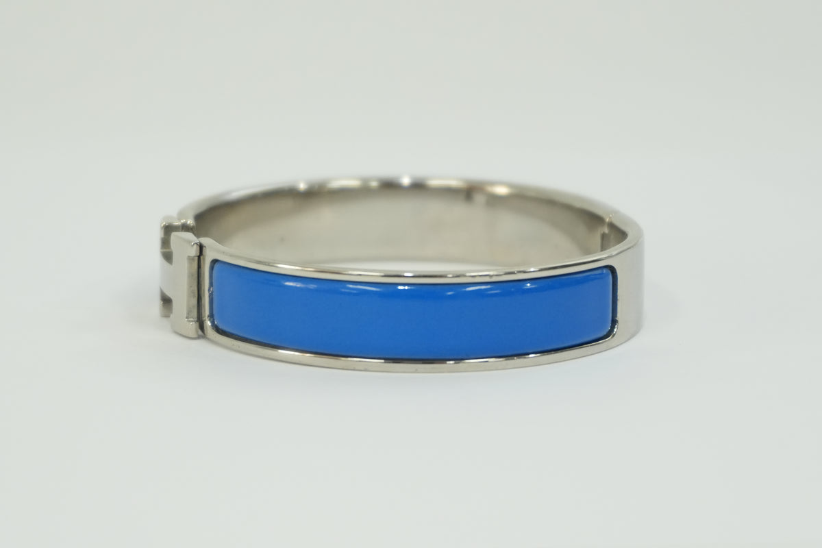 Pre-Owned Hermes Clic Clac Bracelet Blue