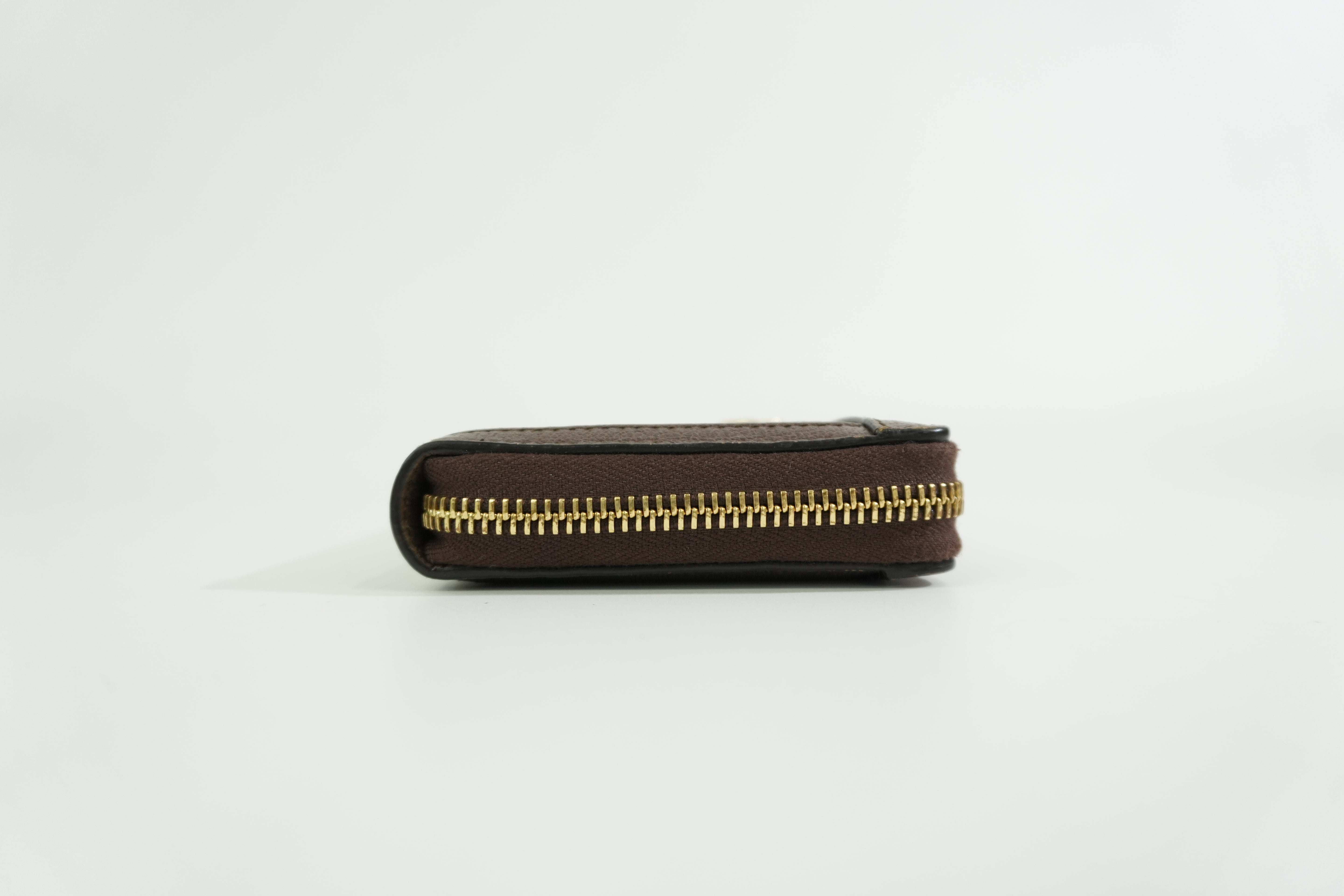 Pre-owned Gucci Ophidia Zippy Long Wallet Brown