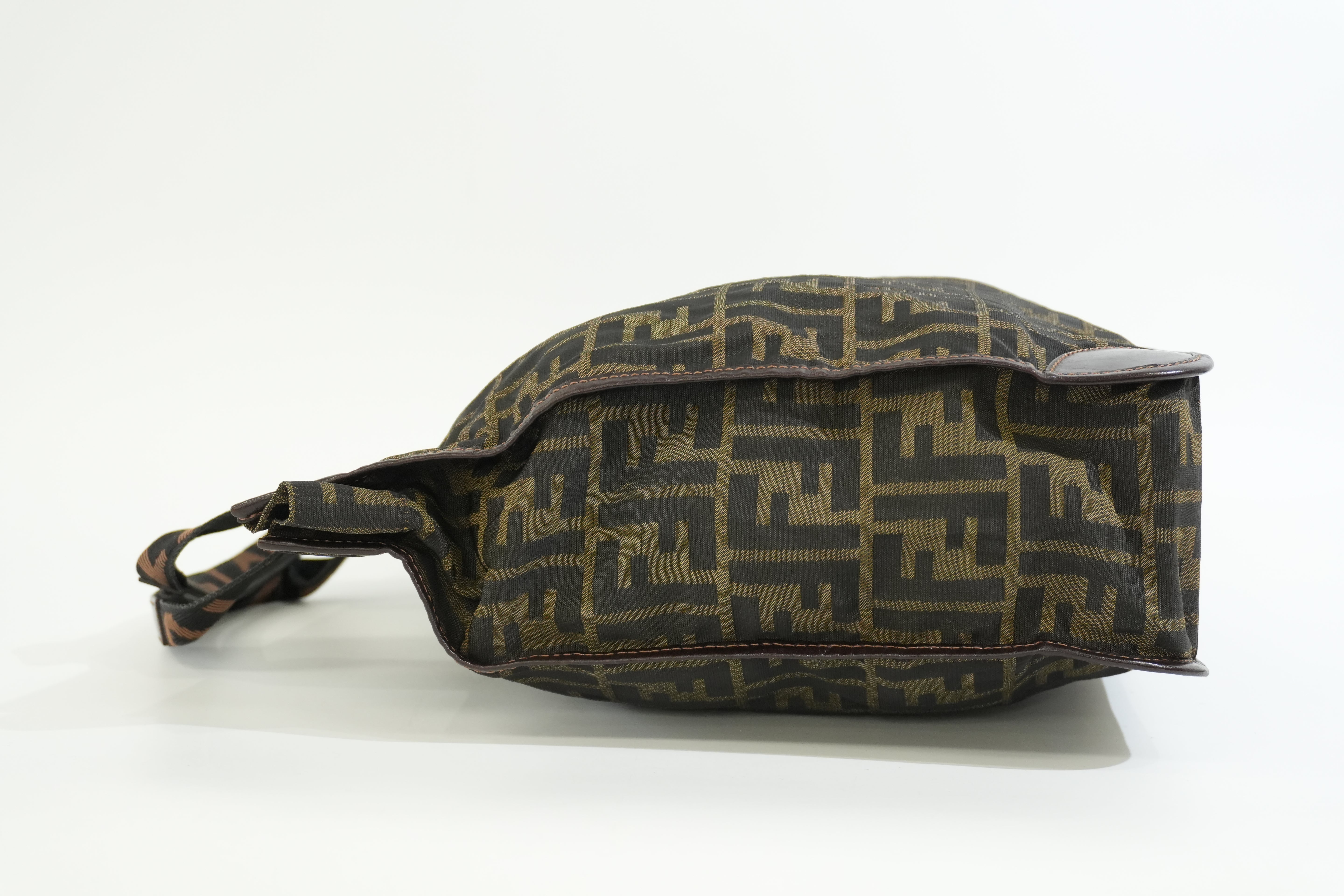 Pre-owned Fendi Zucca Small Tote Bag Brown