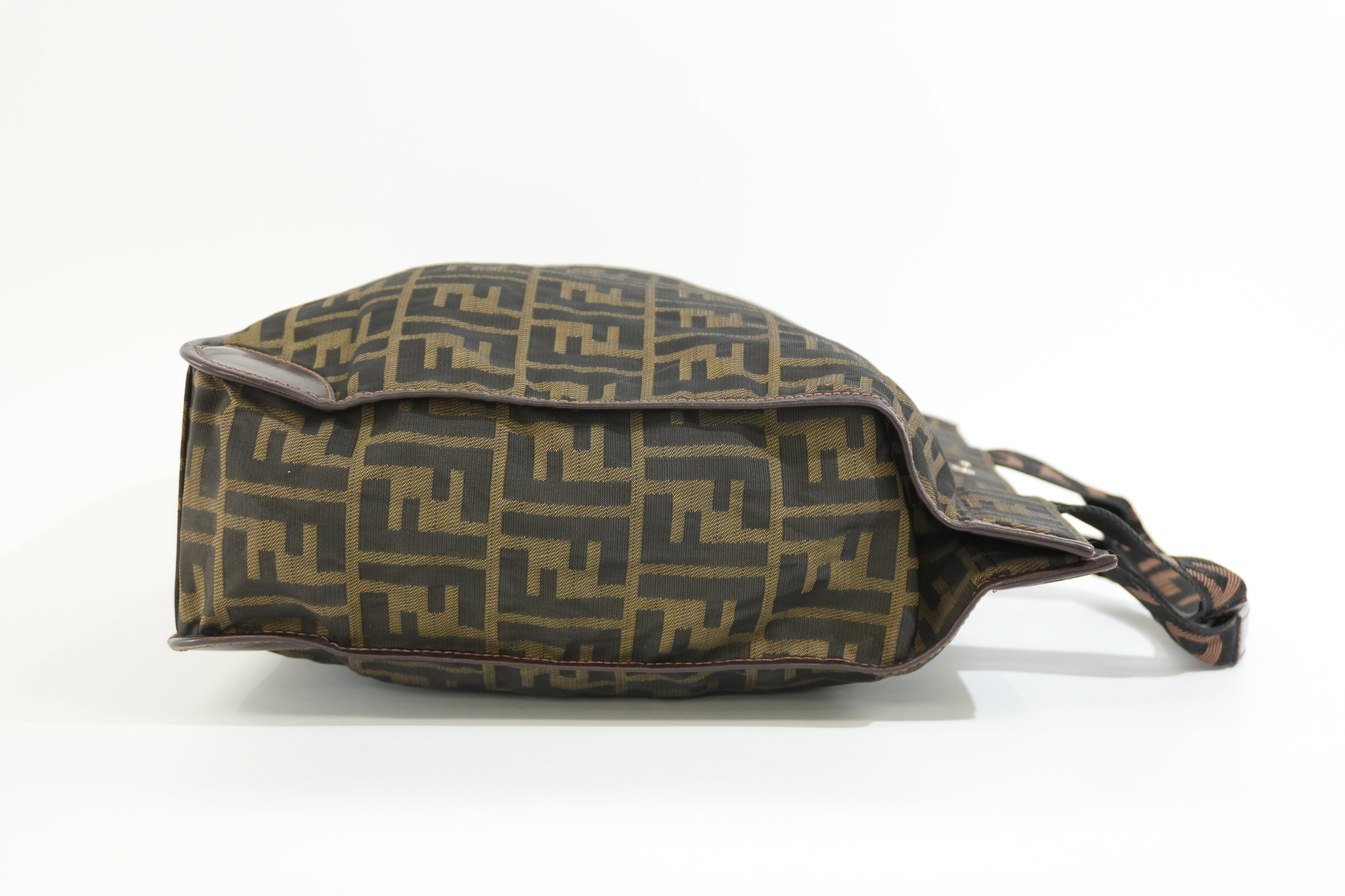 Pre-owned Fendi Zucca Small Tote Bag Brown