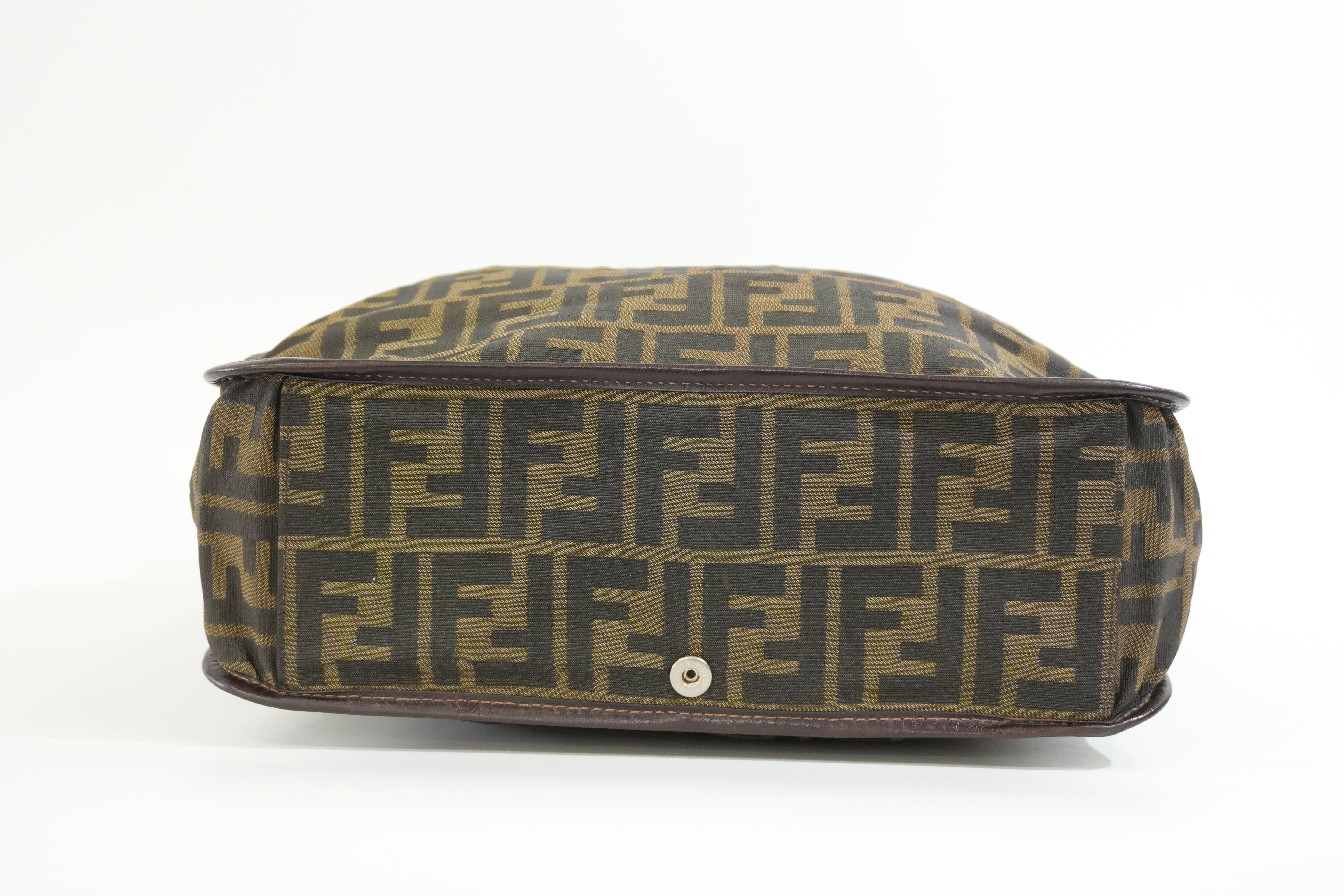 Pre-owned Fendi Zucca Small Tote Bag Brown