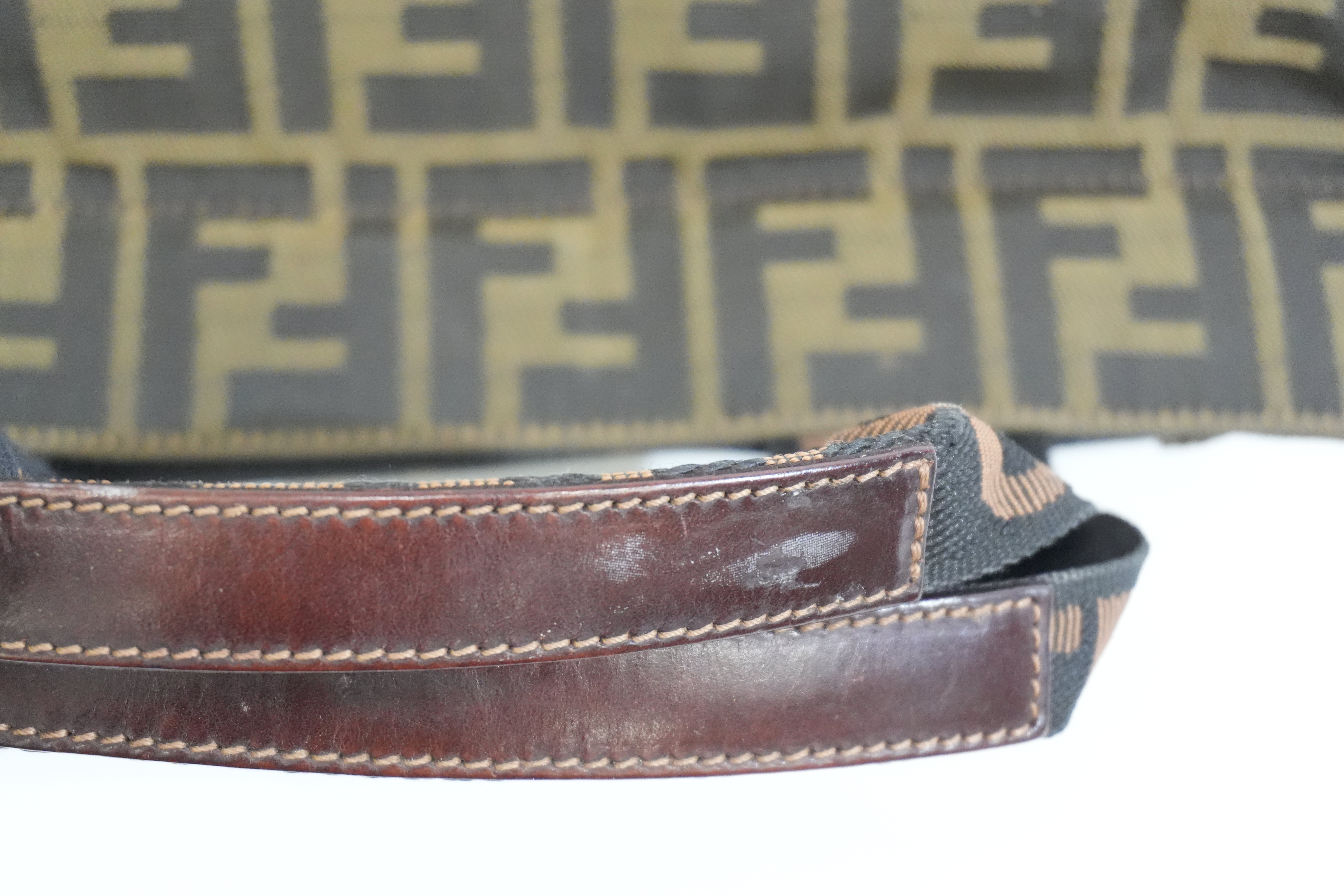 Pre-owned Fendi Zucca Small Tote Bag Brown