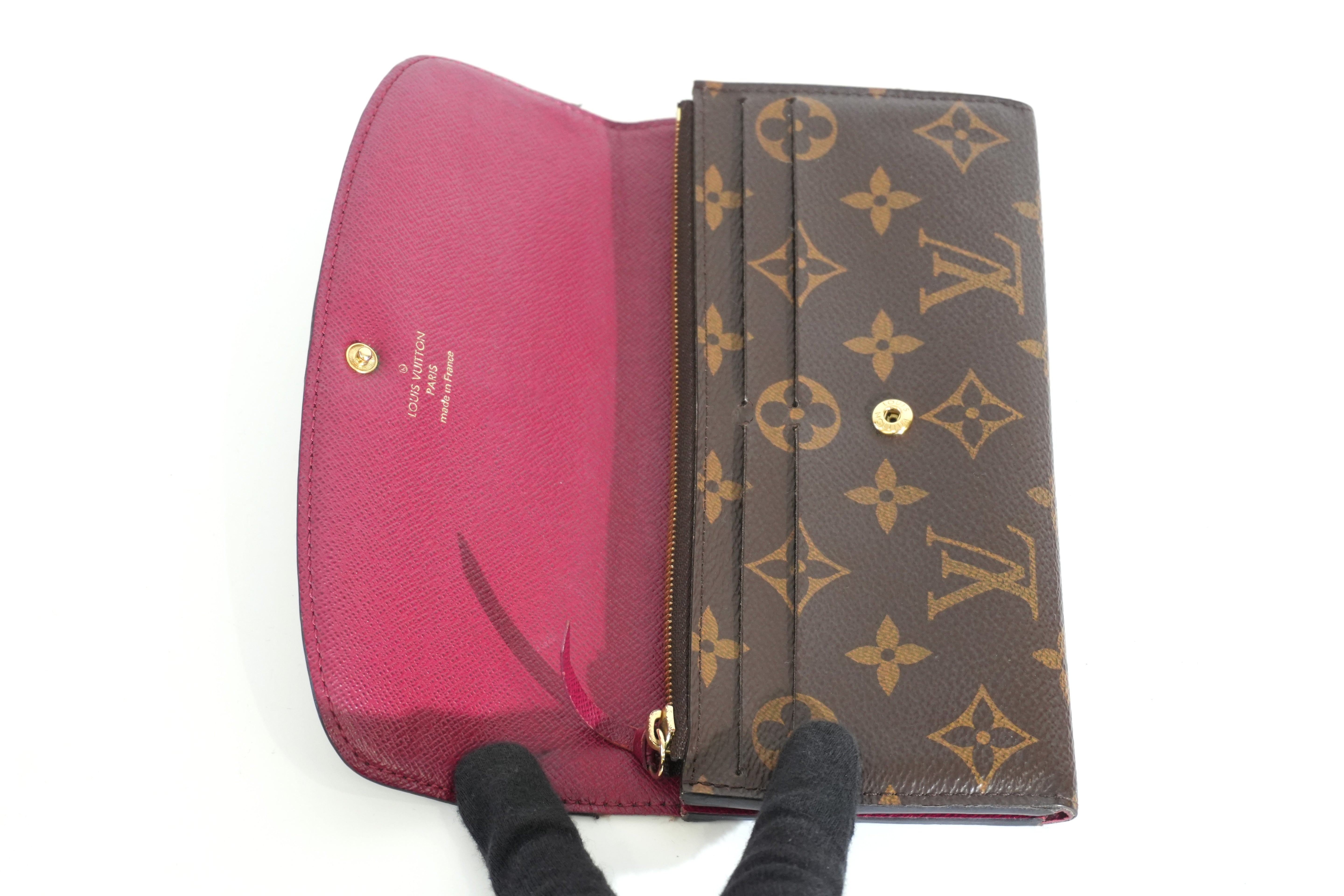 Pre-owned Louis Vuitton Monogram Emily Wallet Pink
