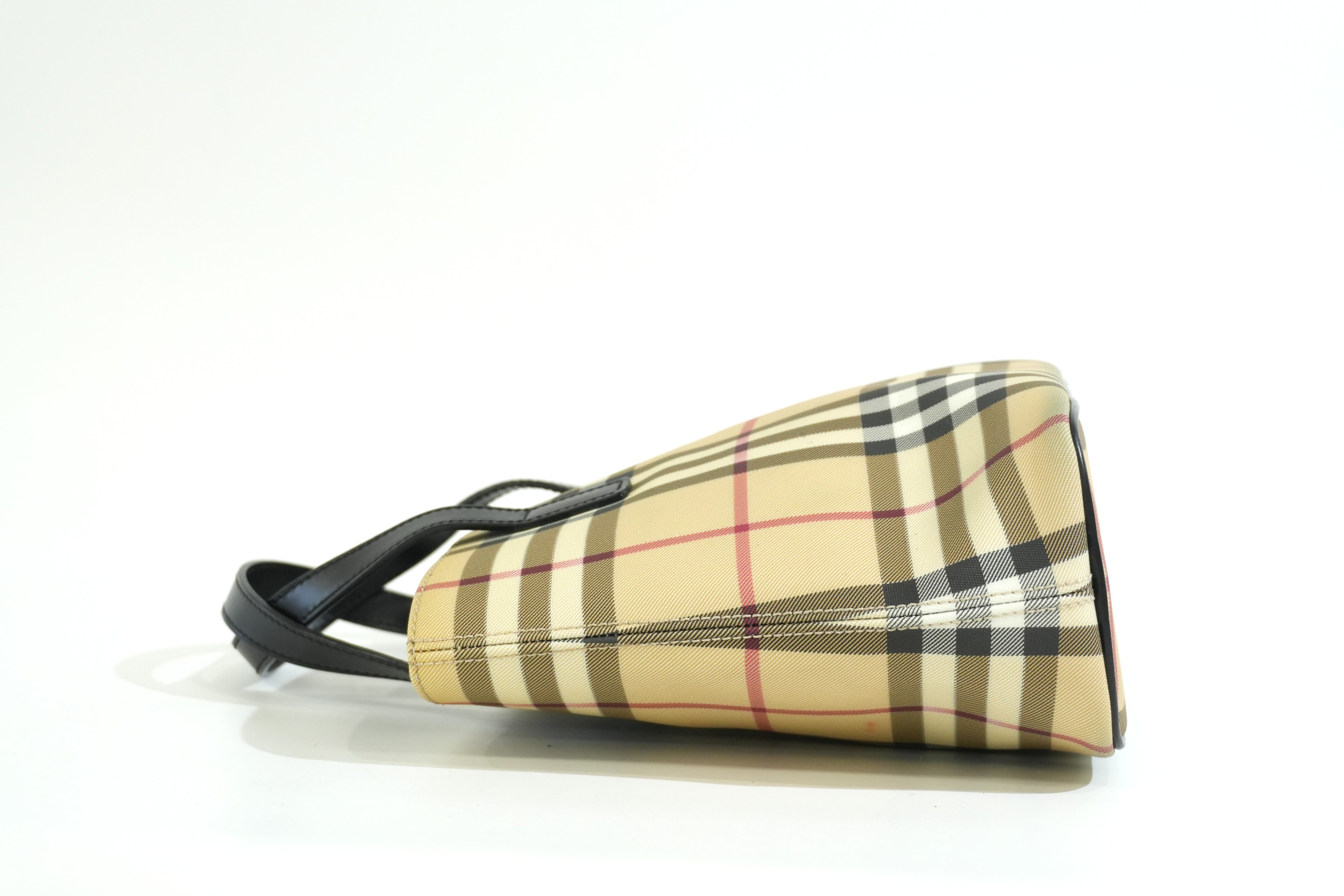 Pre-owned Burberry Nova Check Handbag Beige