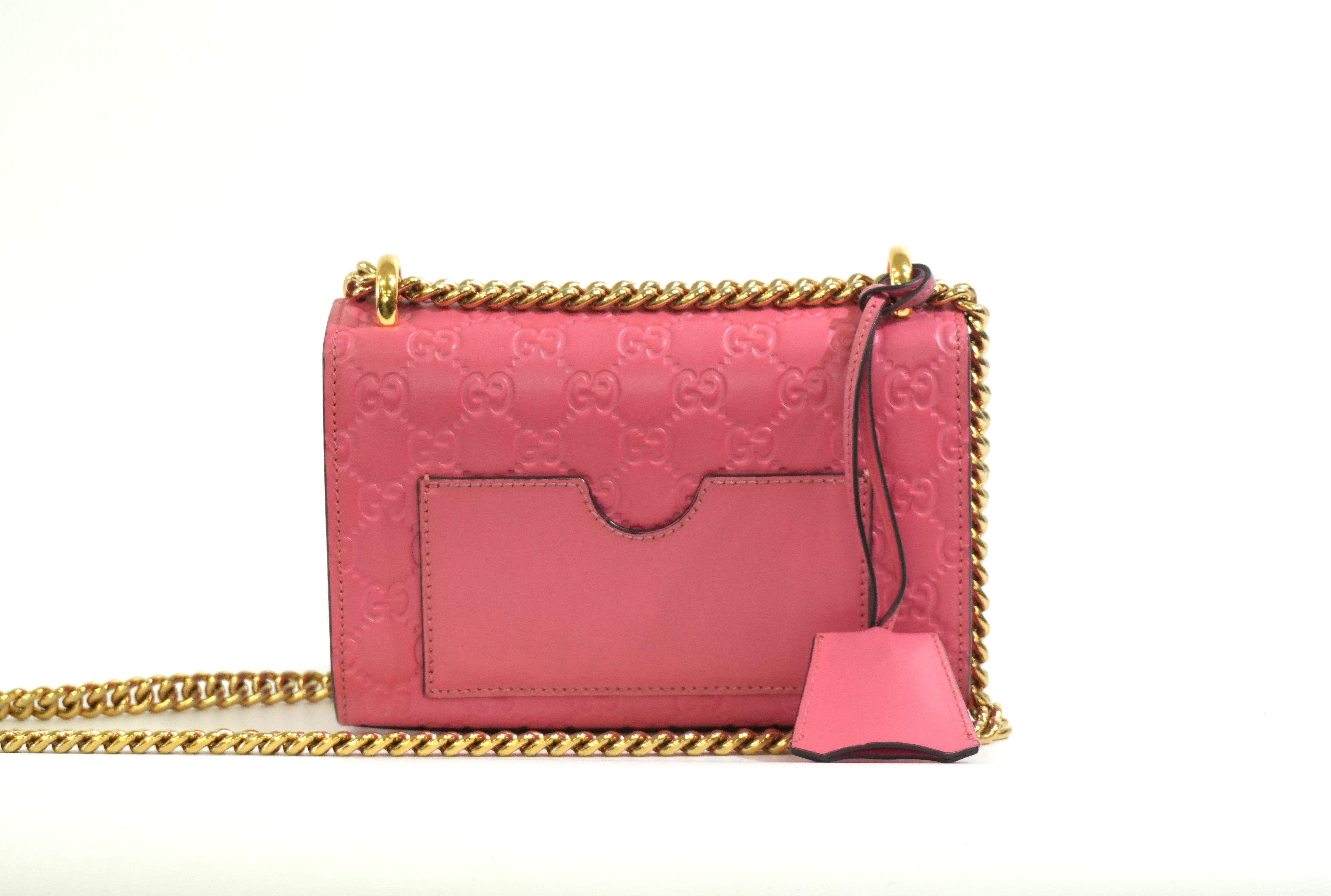 Pre-owned Gucci Small Padlock Bag Chain Shoulder Bag Pink