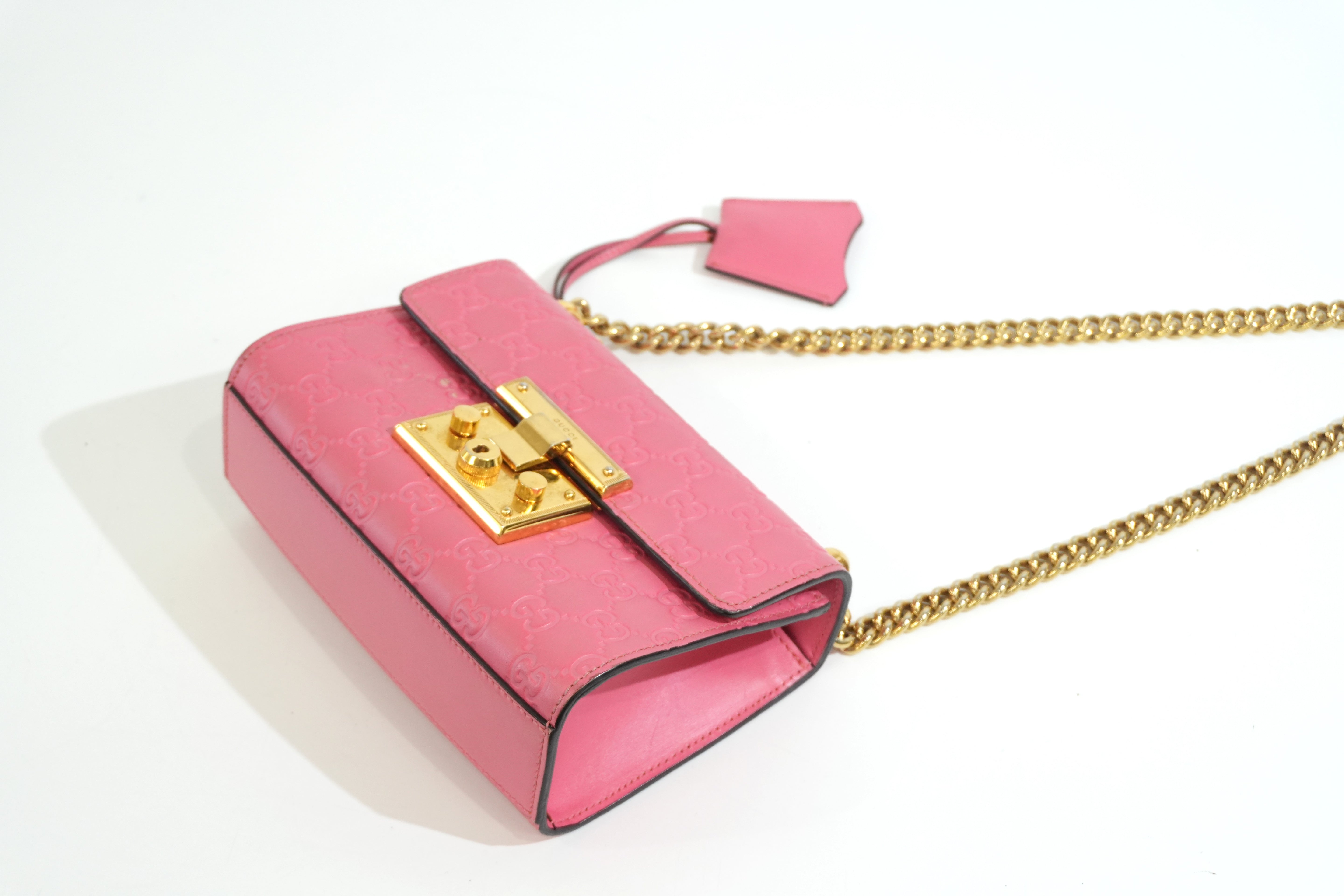 Pre-owned Gucci Small Padlock Bag Chain Shoulder Bag Pink