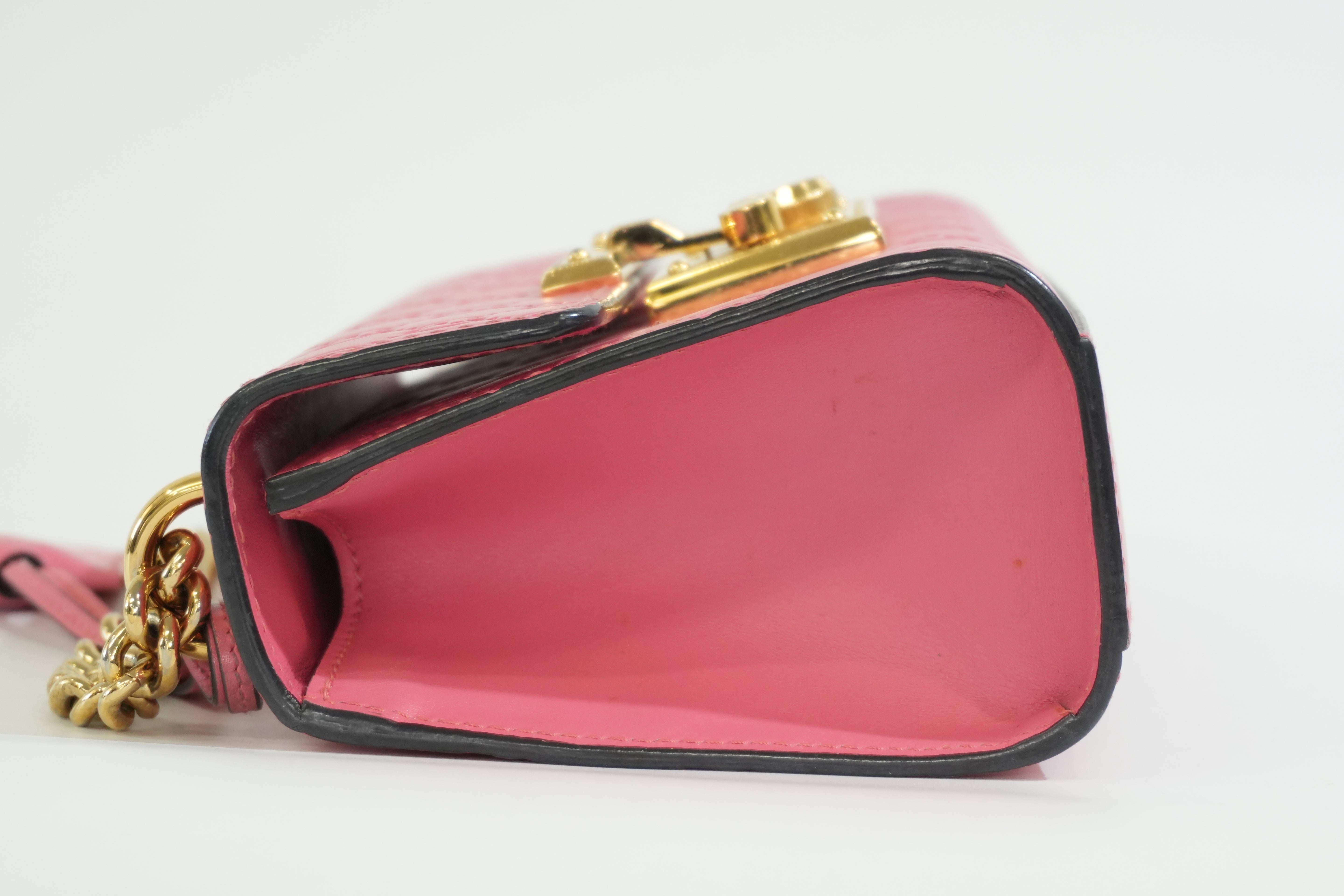Pre-owned Gucci Small Padlock Bag Chain Shoulder Bag Pink