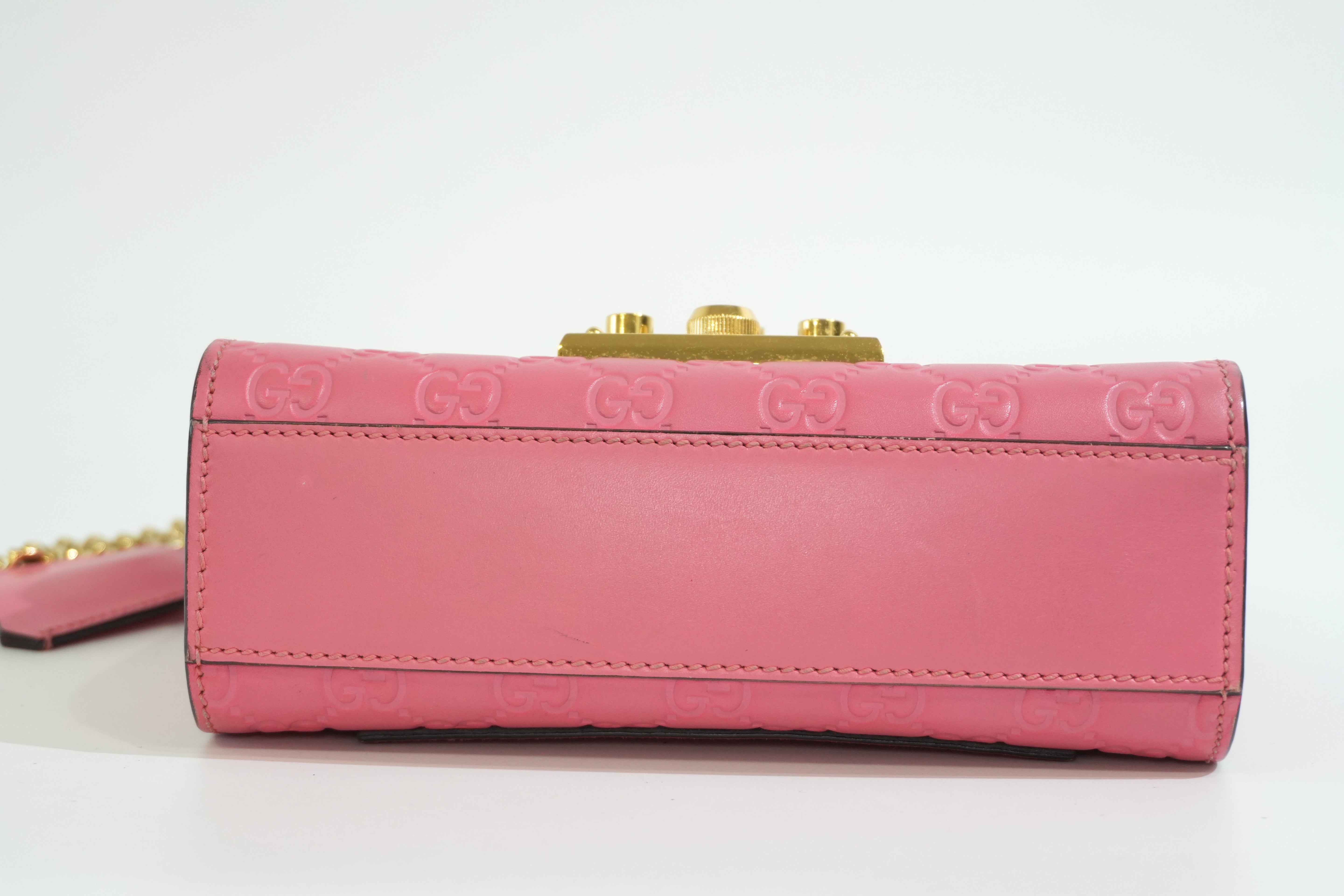 Pre-owned Gucci Small Padlock Bag Chain Shoulder Bag Pink