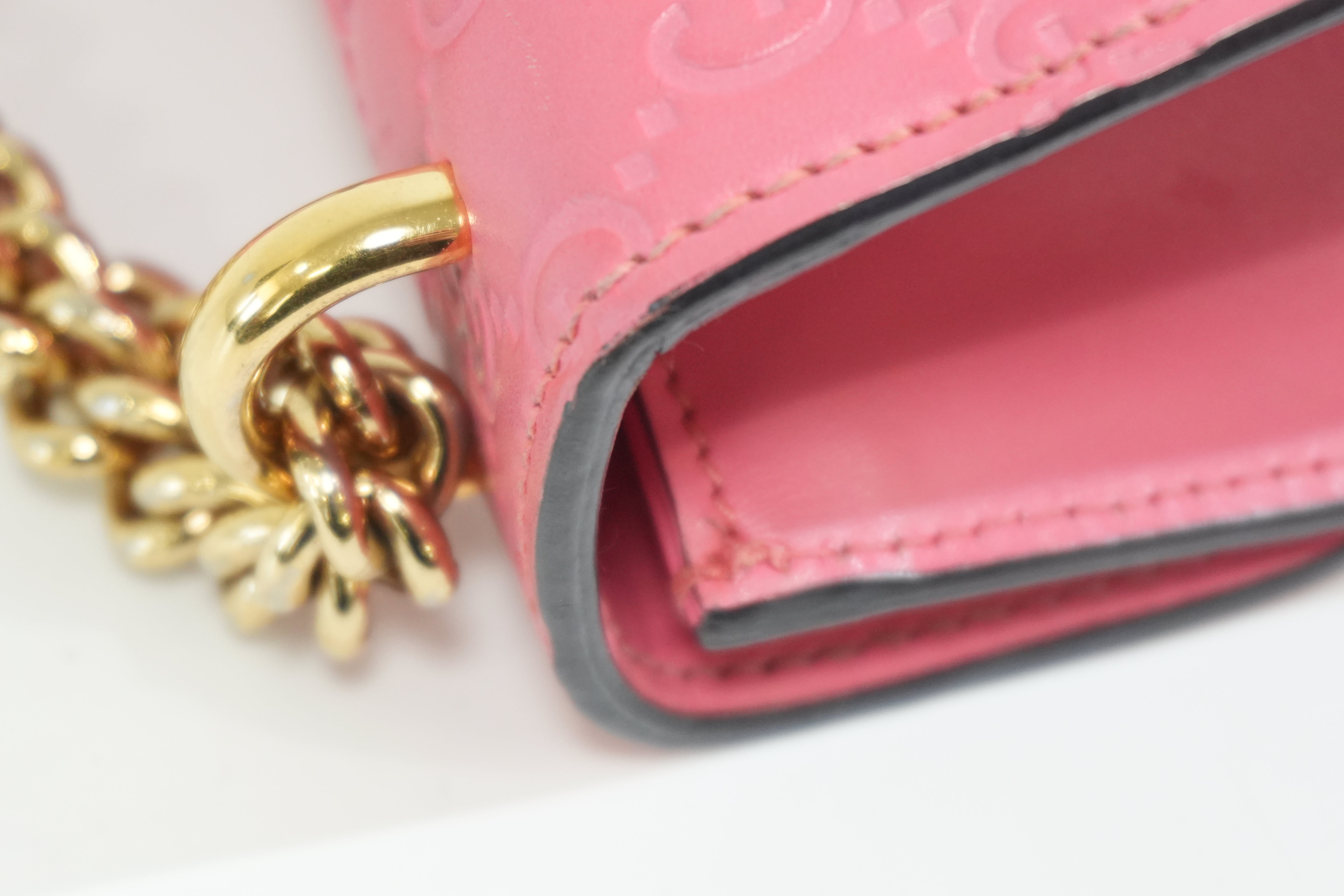 Pre-owned Gucci Small Padlock Bag Chain Shoulder Bag Pink