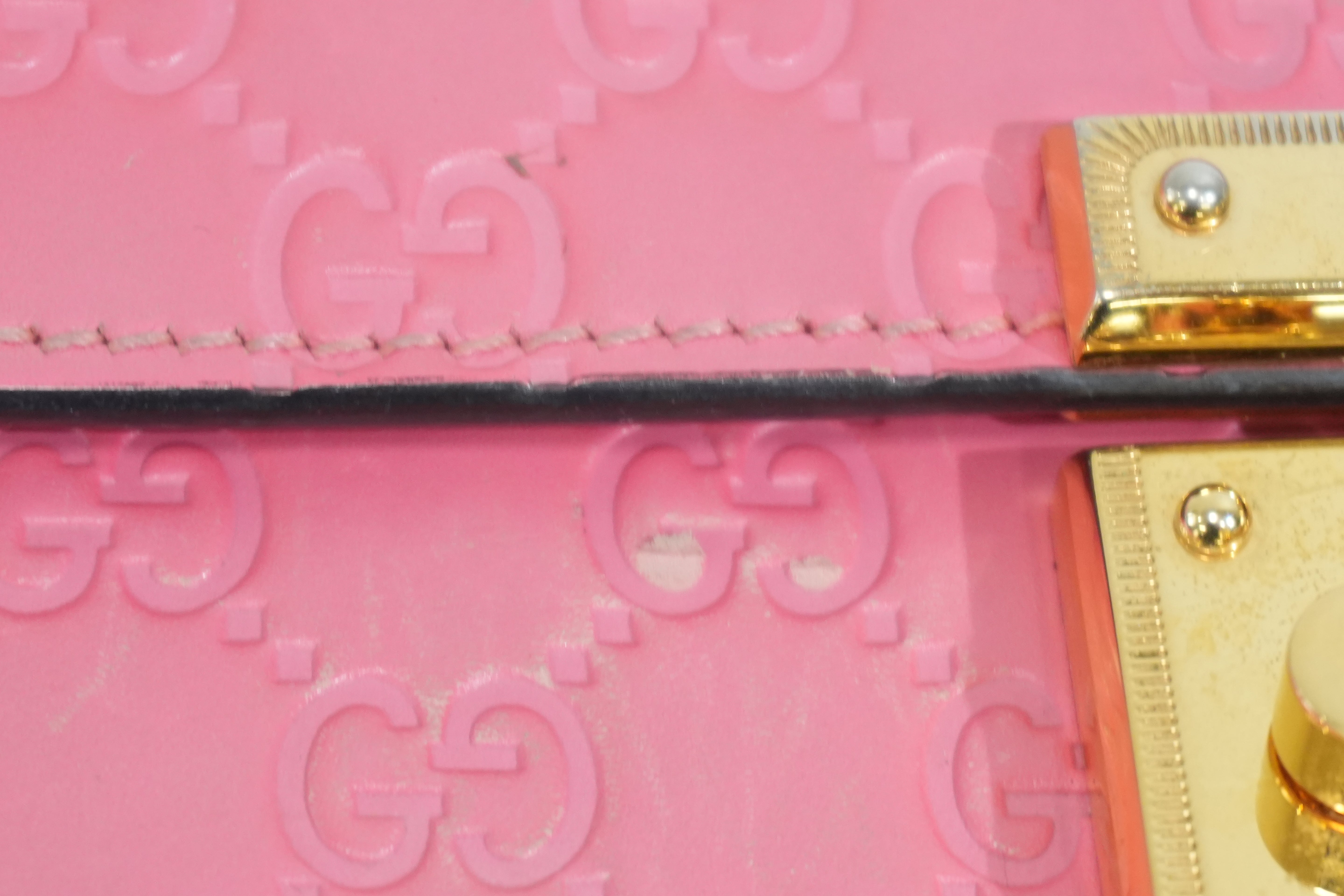 Pre-owned Gucci Small Padlock Bag Chain Shoulder Bag Pink