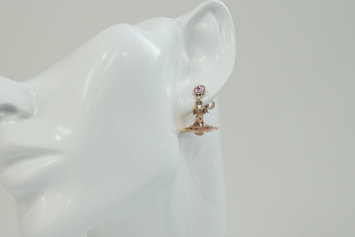 Pre-Owned Vivienne WestWood Orb Dangling Earrings Rose Gold