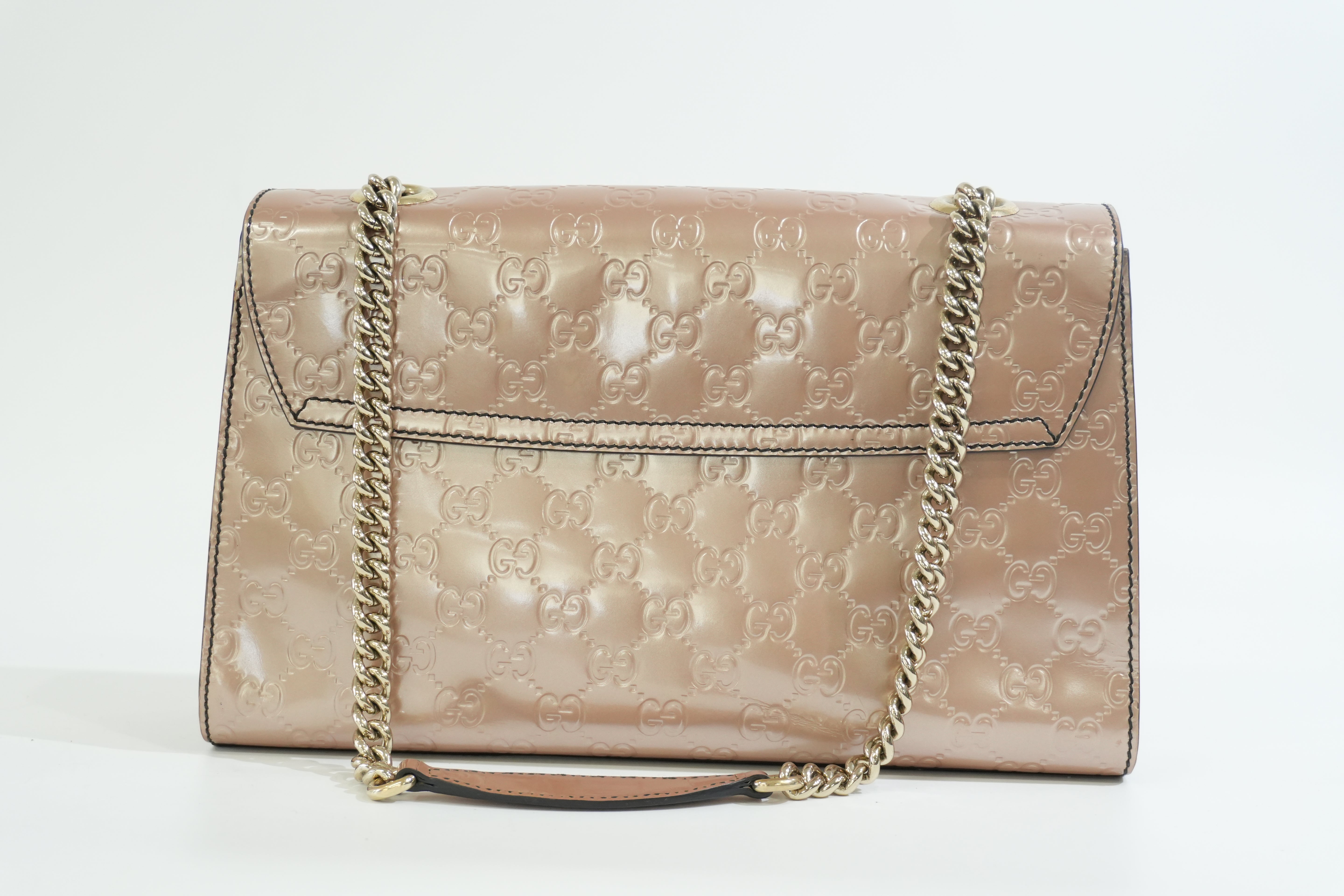 Pre-owned Gucci Emily Chain Shoulder Bag Metallic Pink