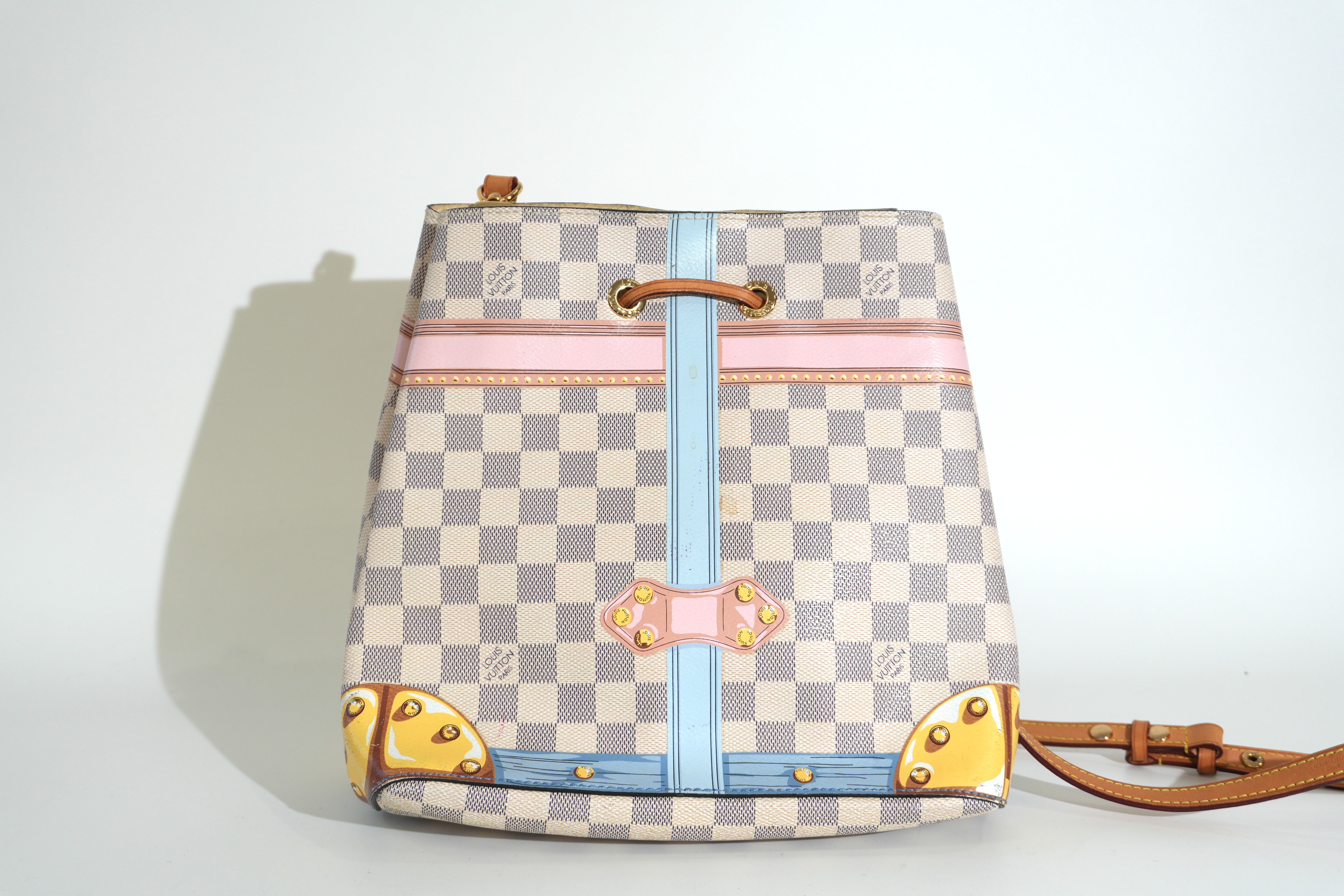 Pre-owned Louis Vuitton Damier Azur Summer Trunk Collection Neo Noe Shoulder Bag